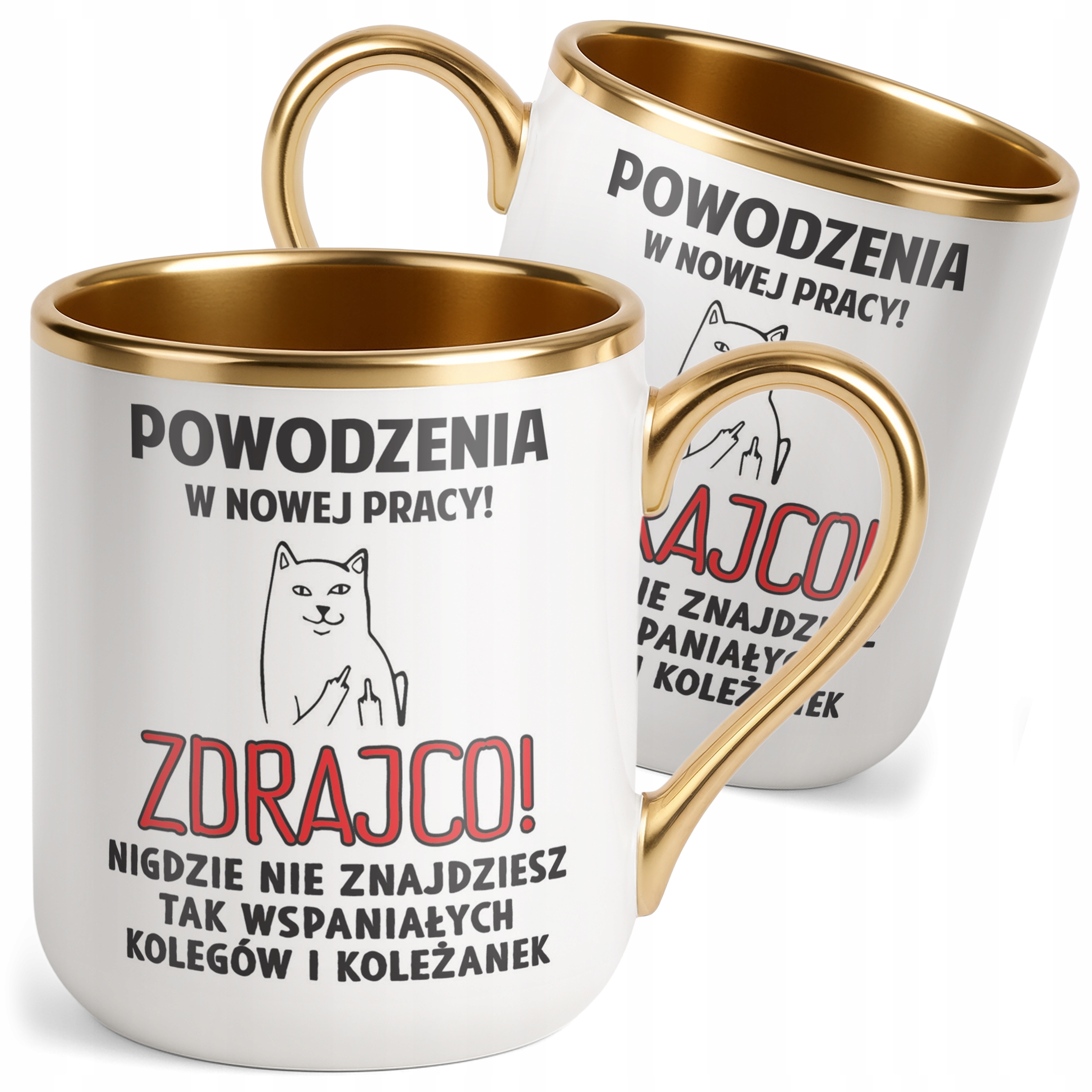 Kubek Premium Złoty Na Pożegnanie Odejście z Pracy Zabawny Prezent