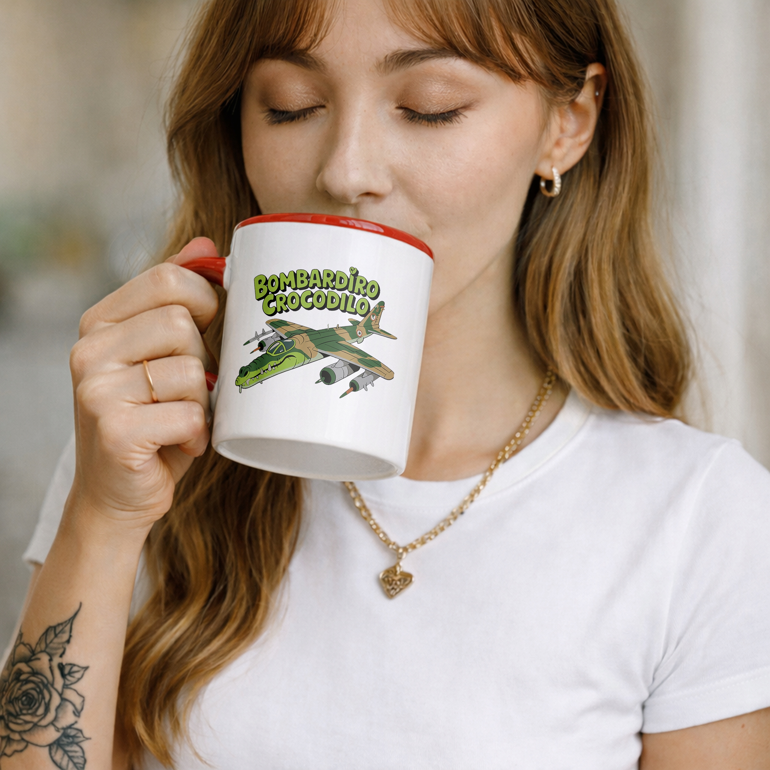 Kubek ceramiczny Bombardino Crocodilo viral tiktok brainrot