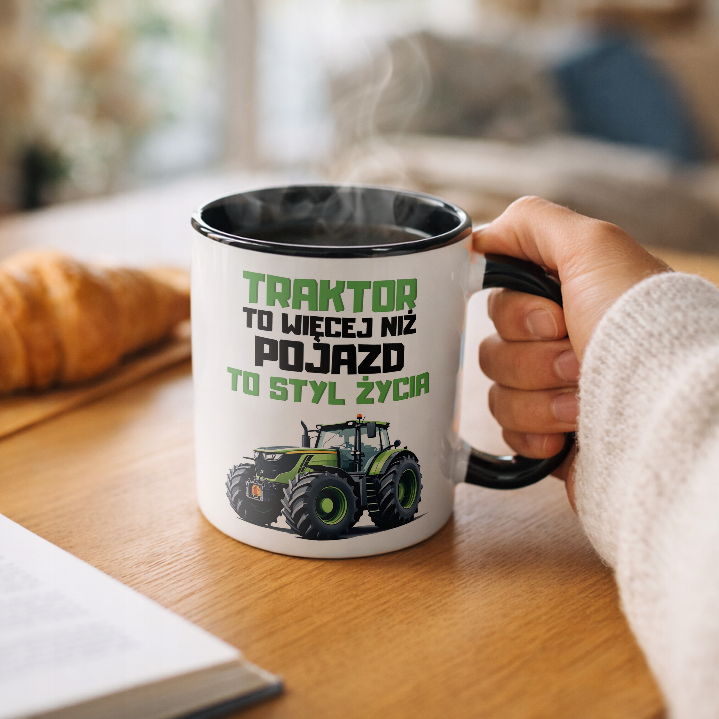 Kubek Czarny Rolnik Dla Rolnika Traktor Zabawny Prezent Upominek
