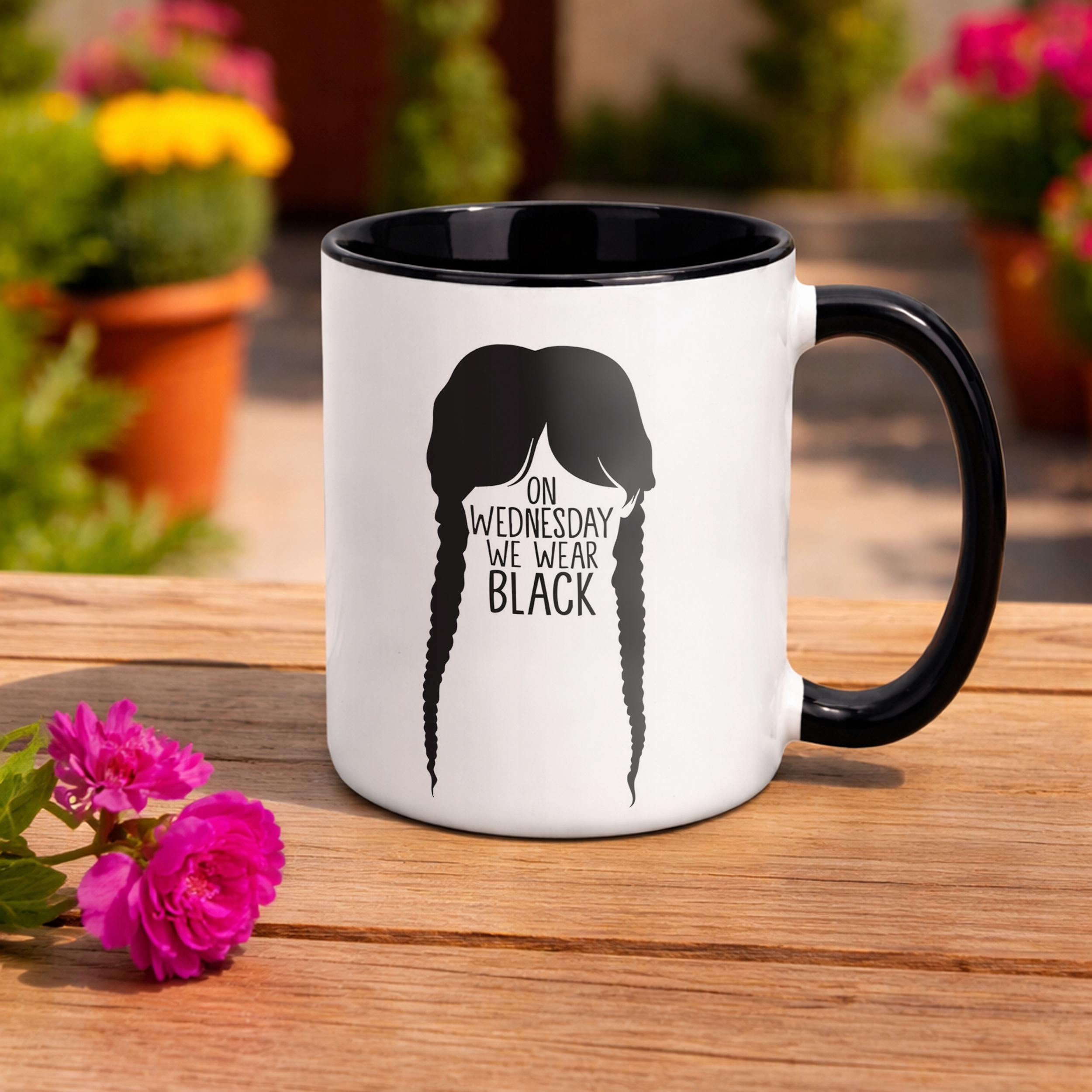 Kubek Czarny Nevermore Wednesday Addams Dla Fanów Prezent
