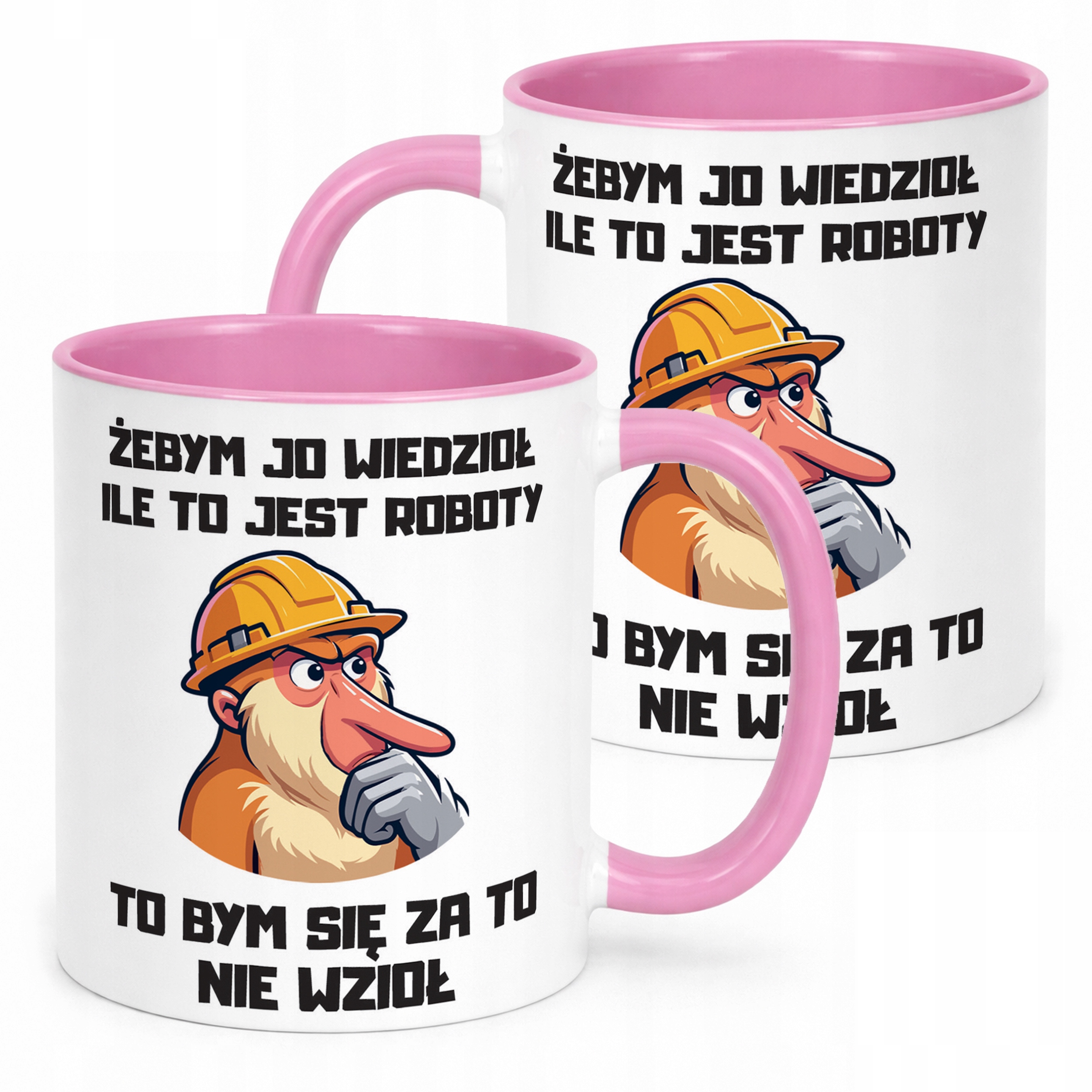 Kubek Różowy Janusz Nosacz Do Pracy Zabawny Prezent Upominek