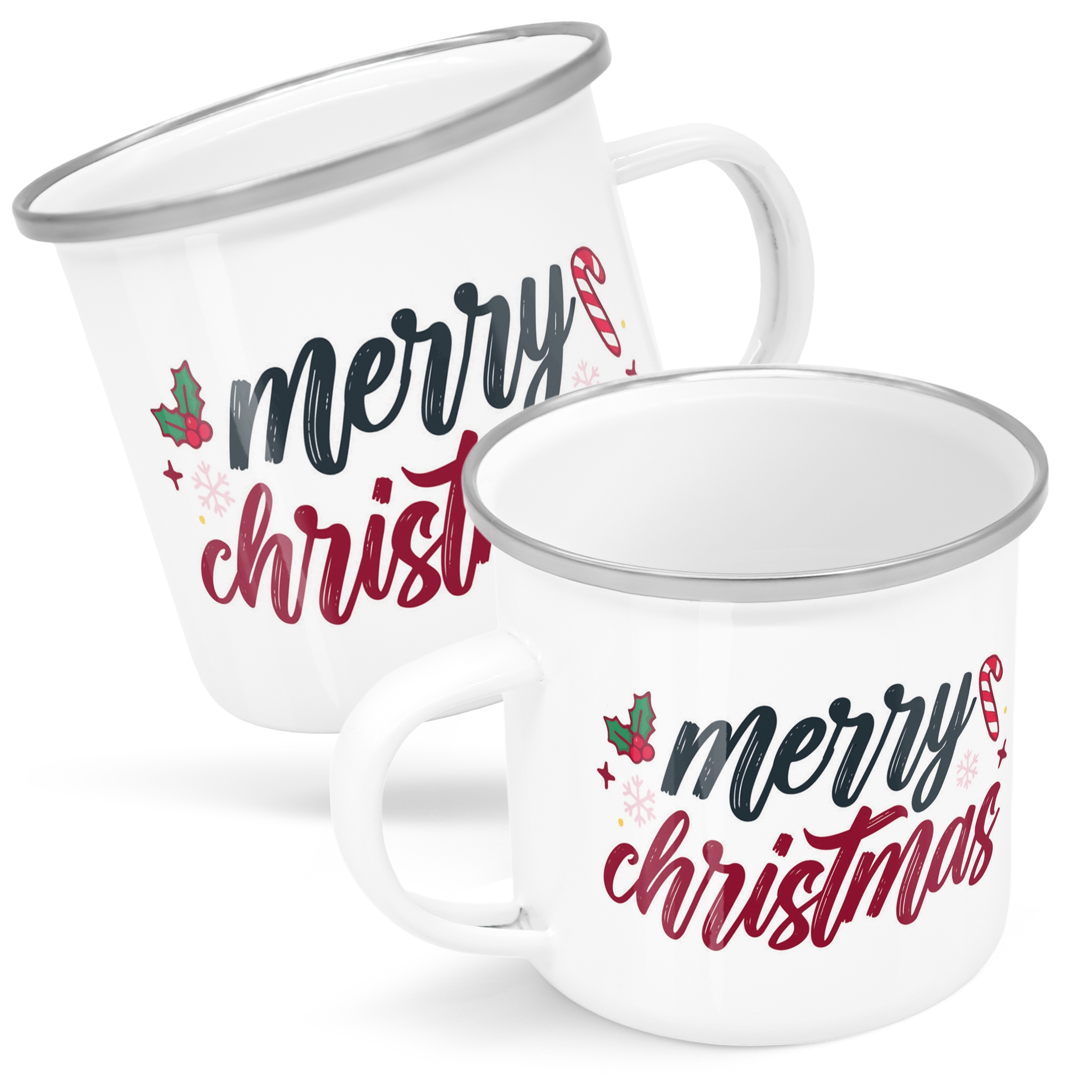 Emaliowany Kubek Garnuszek Świąteczny Merry Christmas Boże Narodzenie