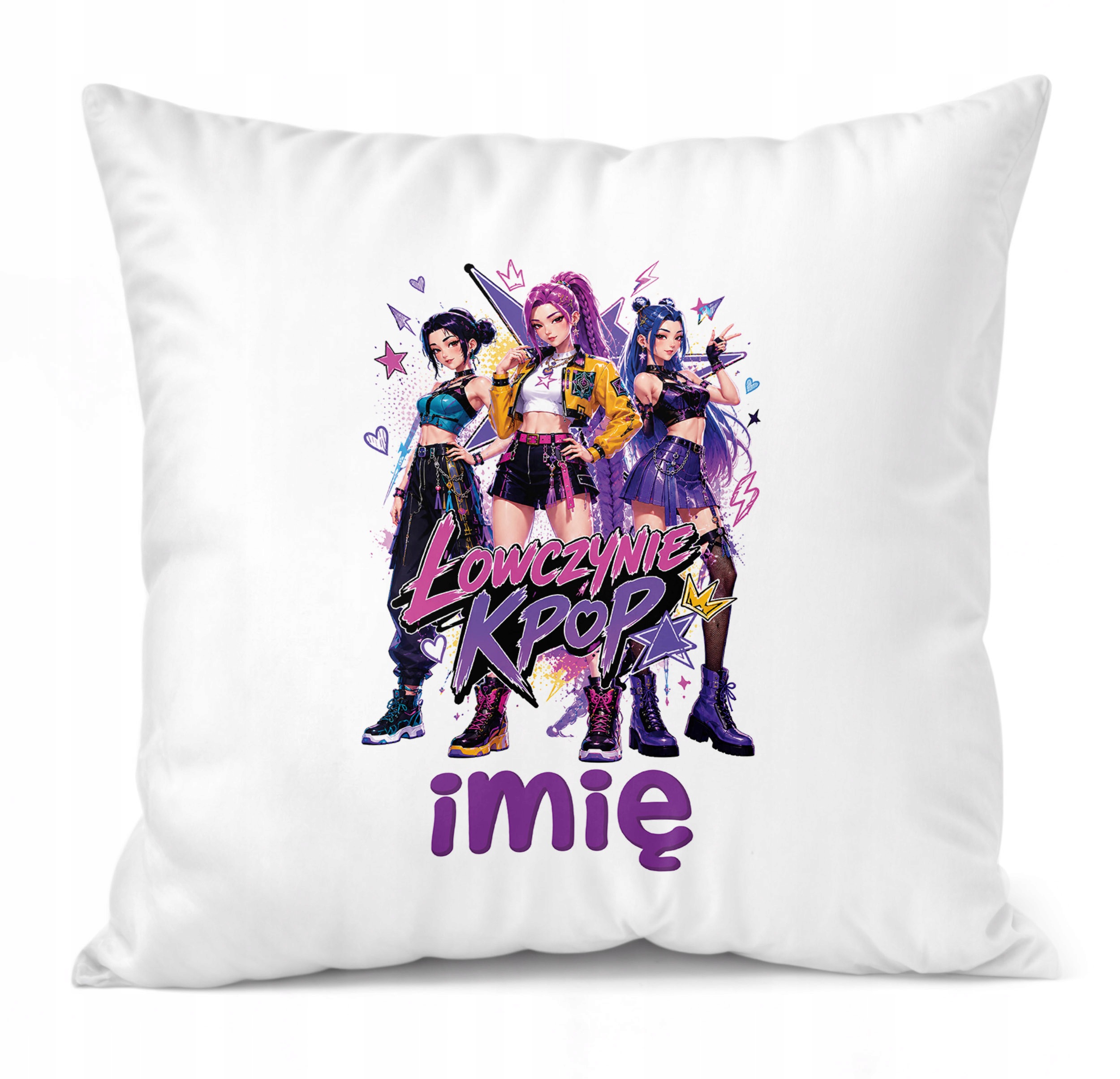 Zestaw Personalizowany Kubek Czarny Poduszka Łowczynie Kpop Prezent