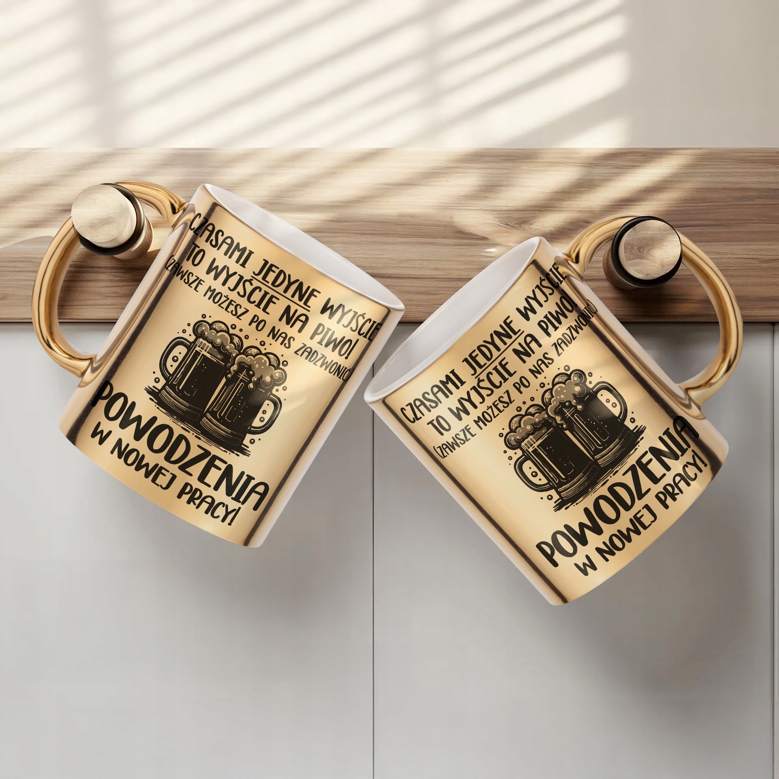 Złoty Kubek ceramiczny Pożeganie Odejście z Pracy Dla Kolegi Koleżanki