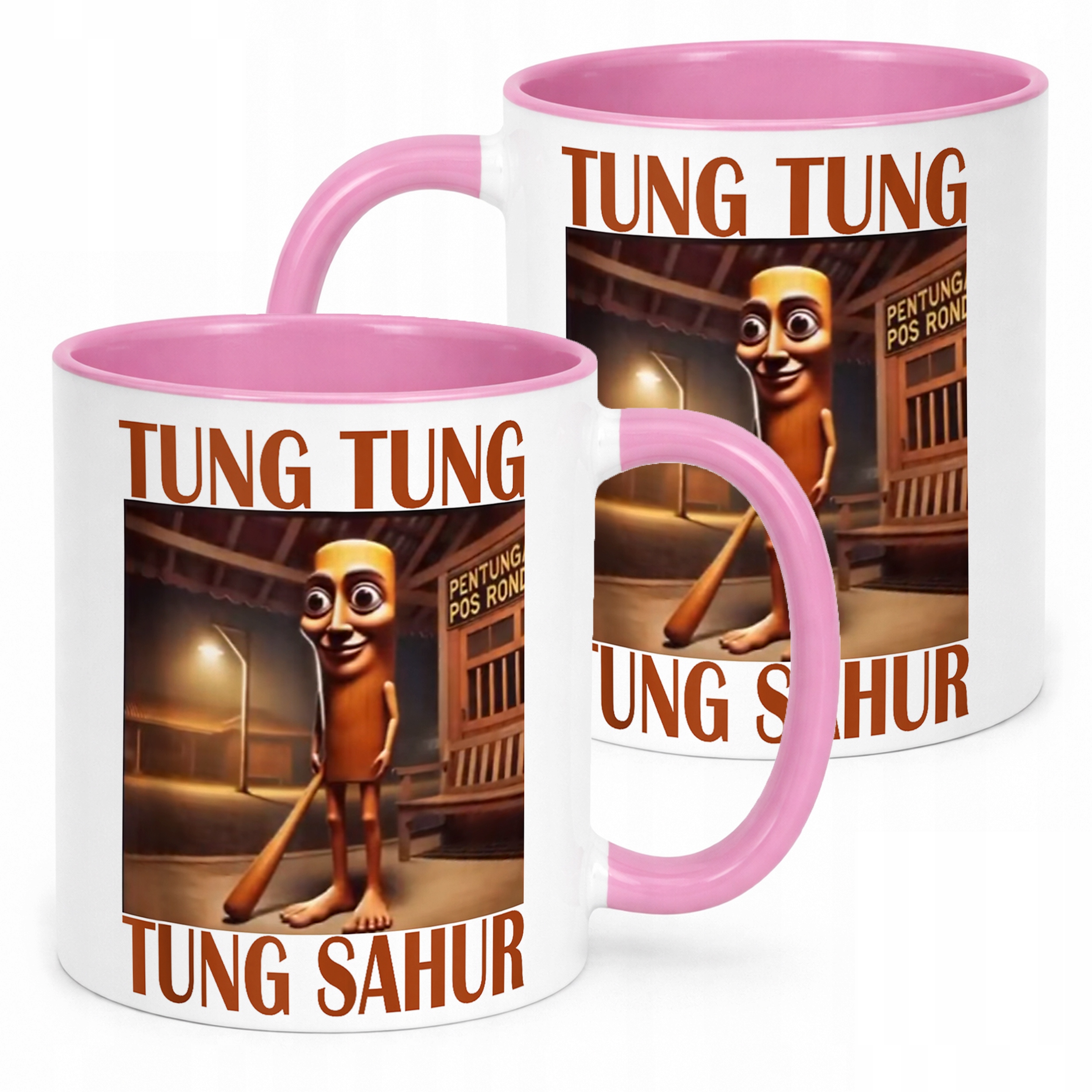 Kubek Różowy Tung Tung Sahur viral tiktok brainrot mem