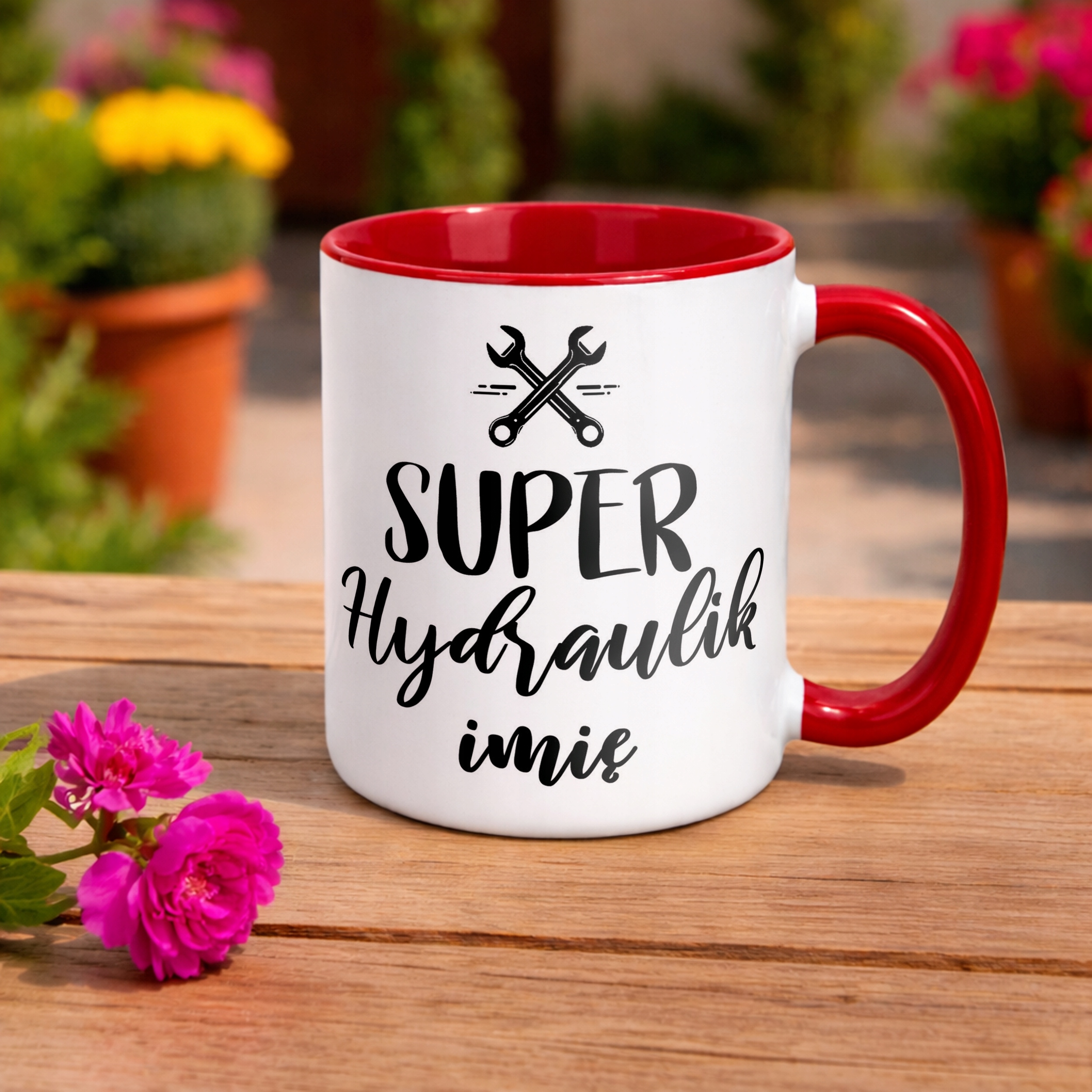 Kubek Czerwony Personalizowany Super Hydraulik Prezent Upominek