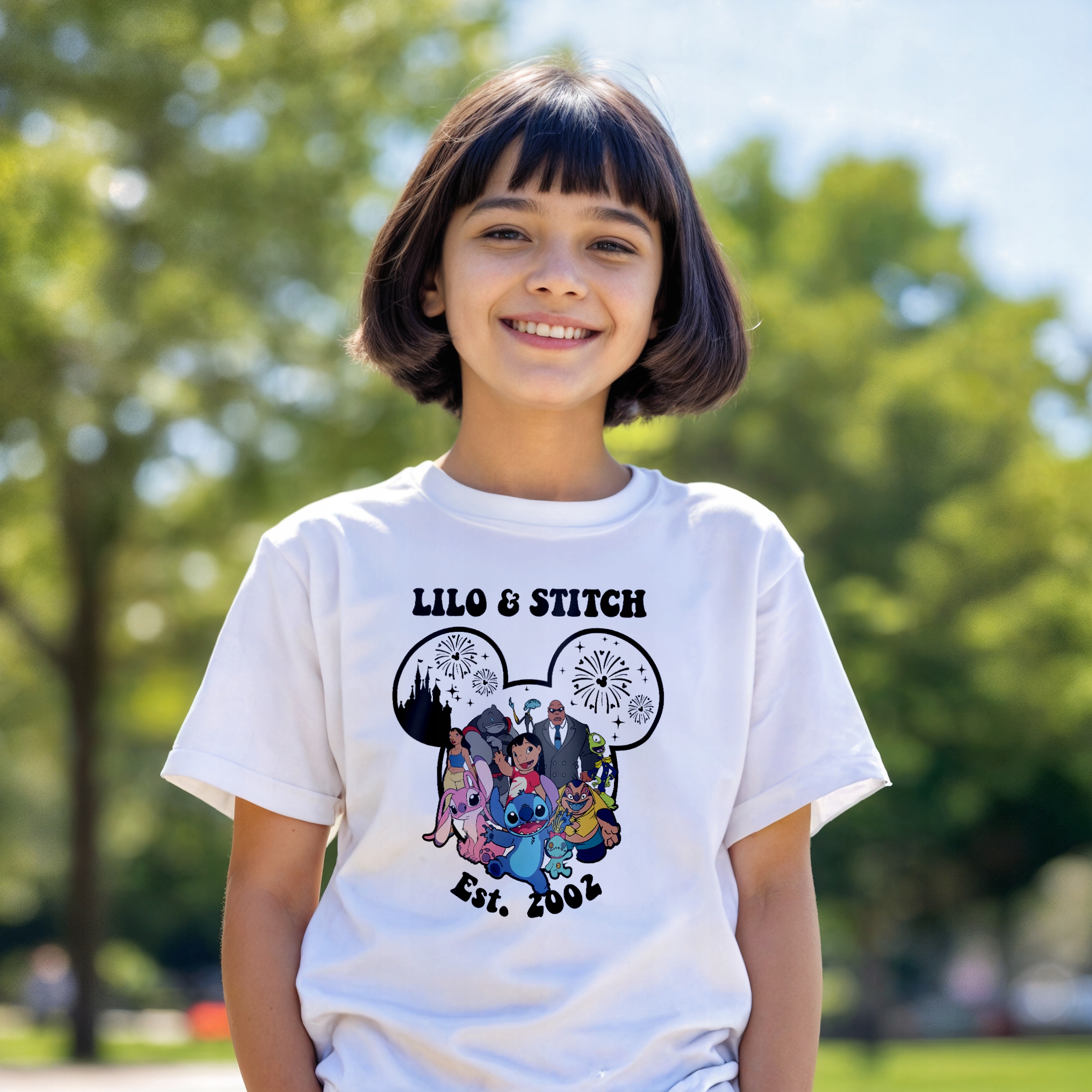 Koszulka biała dziecięca Stitch Lilo i Stich Dla Fanów