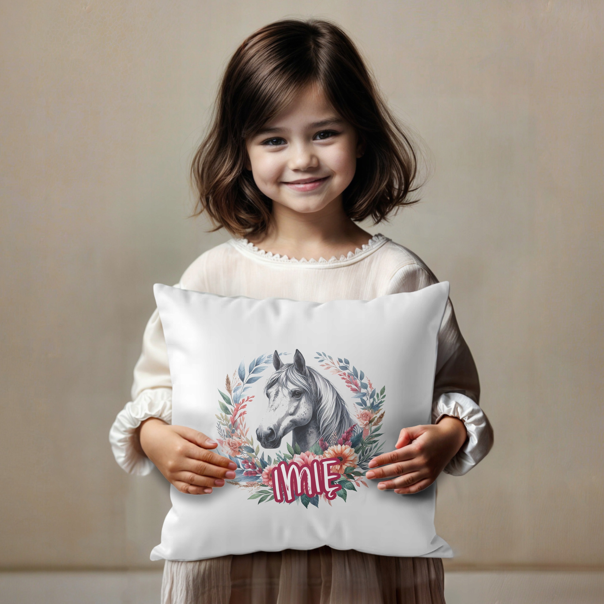 Poduszka 38×38 cm Jednorożec Bajka Prezent z twoim imieniem