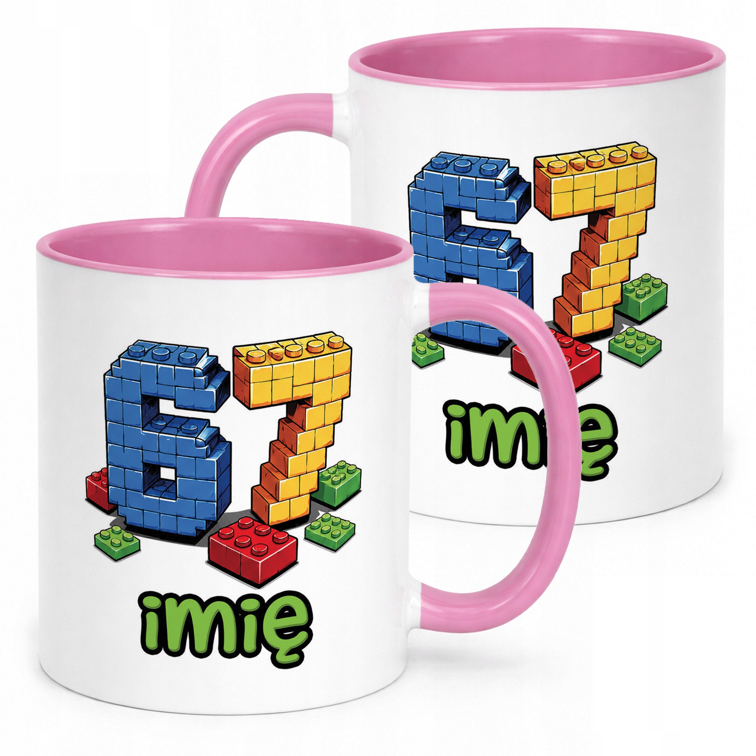 Kubek Różowy z nadrukiem personalizowany SIX SEVEN Dla Dzieci Prezent