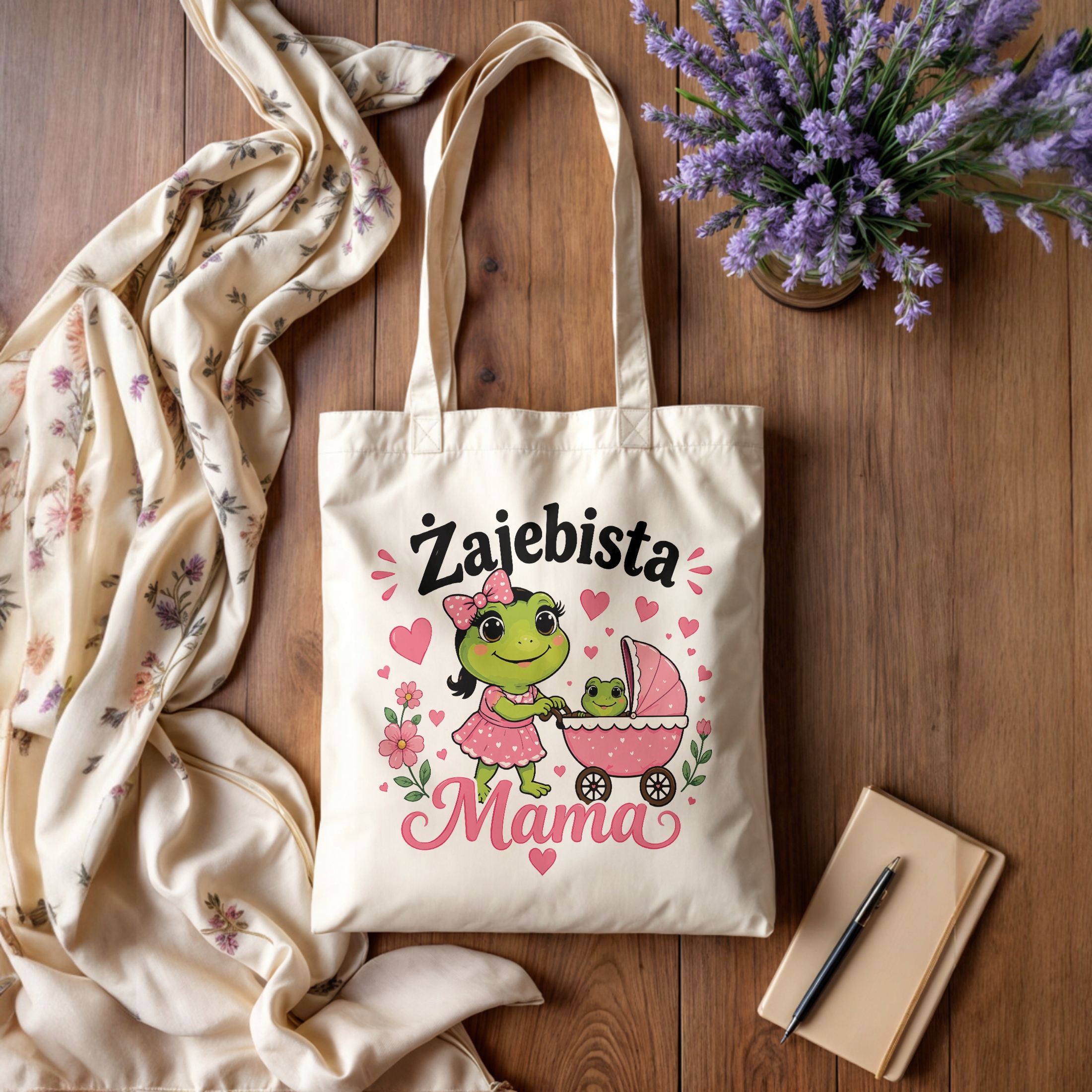 Torba bawełniana dla mamy prezent na Dzień Matki idealny upominek dla mamy