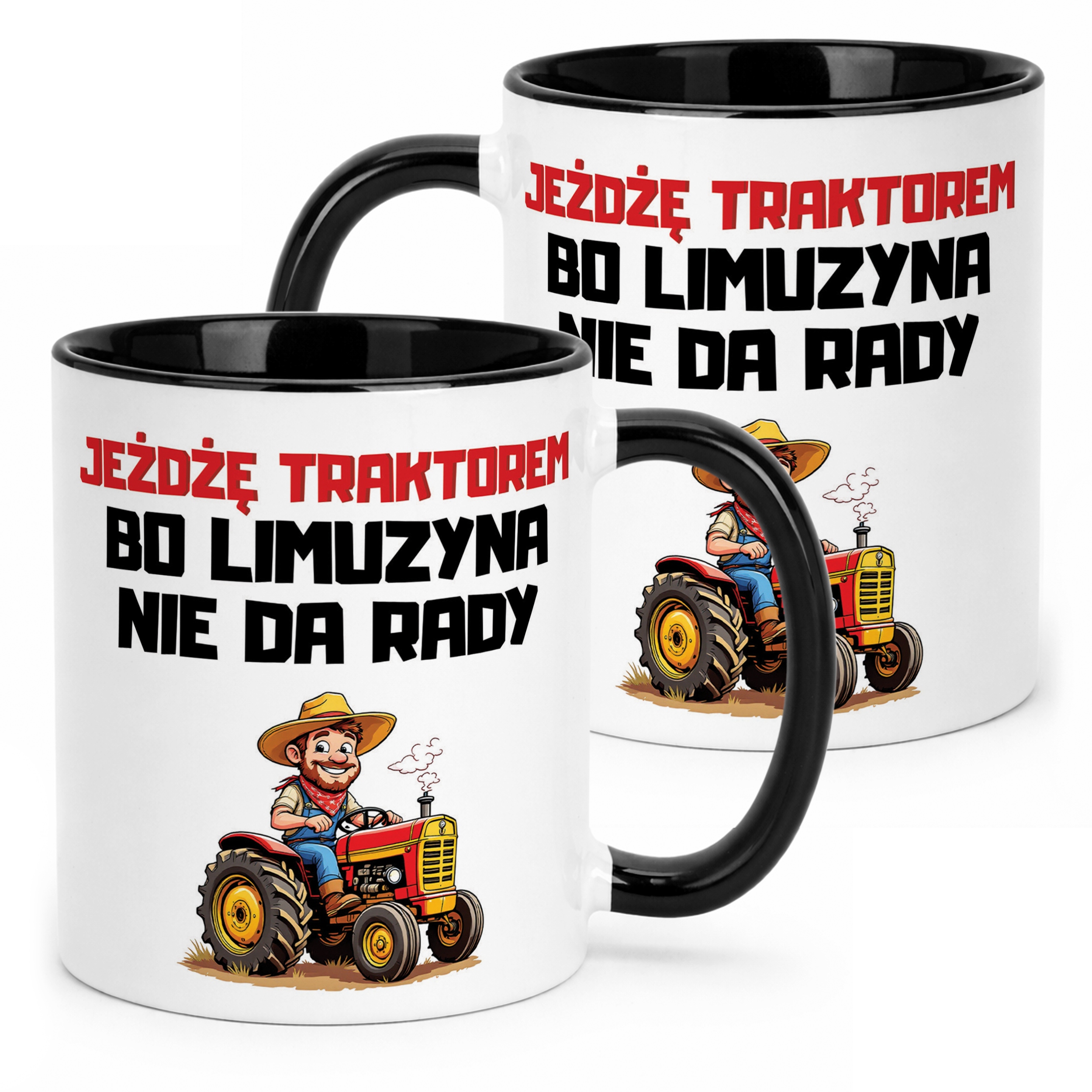 Kubek Czarny Rolnik Dla Rolnika Traktor Zabawny Prezent Upominek