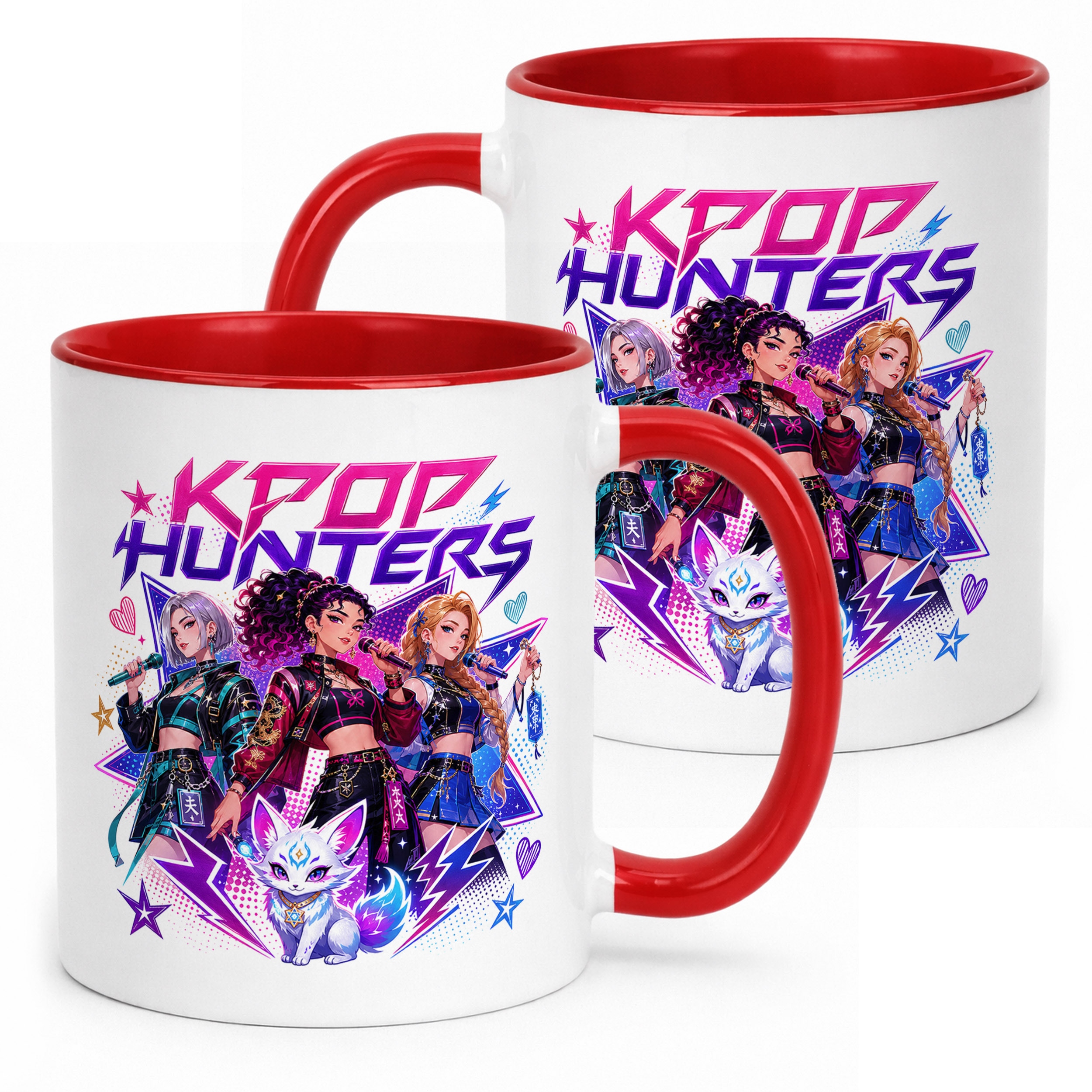 Kubek Czerwony z nadrukiem ŁOWCZYNIE KPOP Dla Dzieci Prezent Upominek