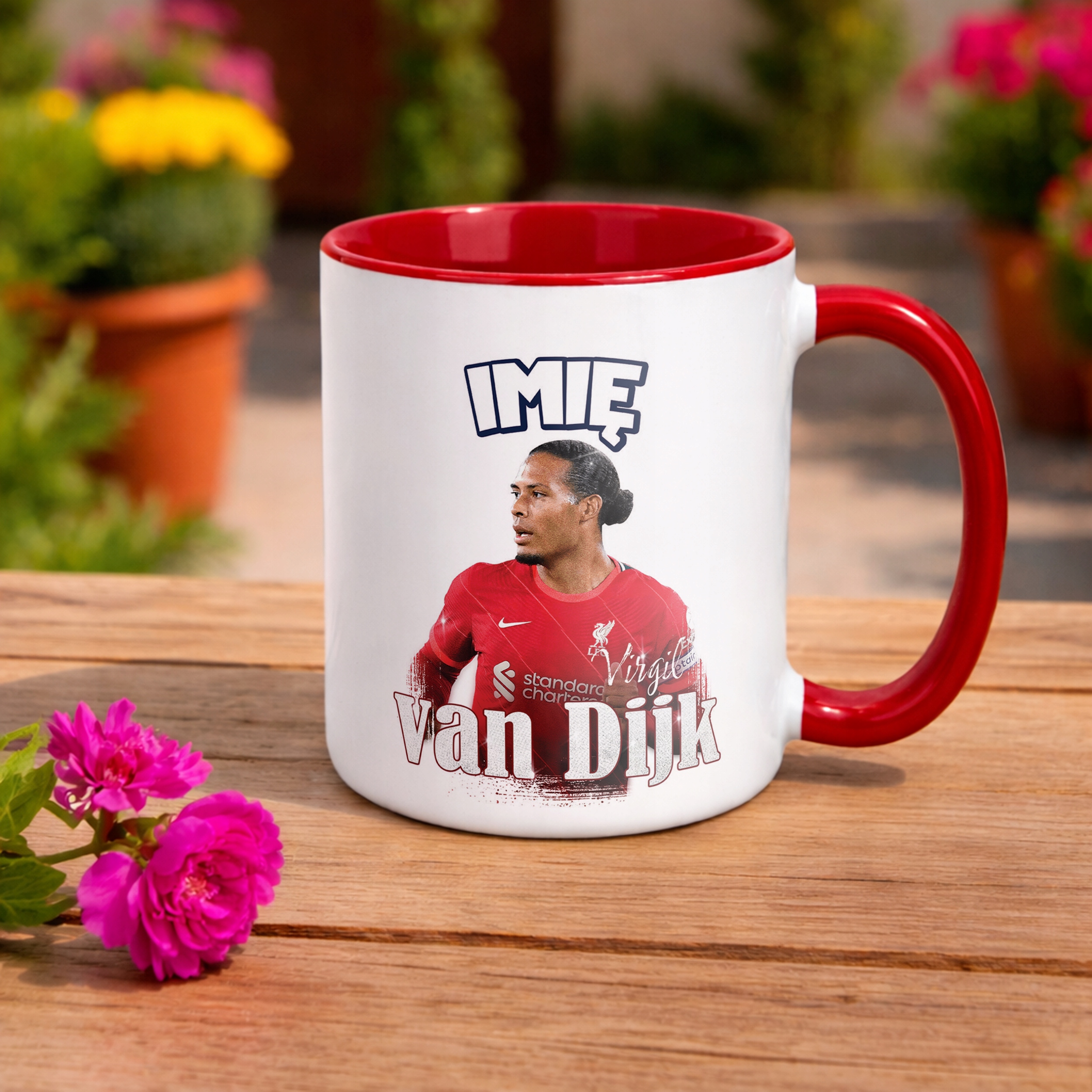 Kubek Czerwony Personalizowany Virgil van Dijk Liverpool Prezent