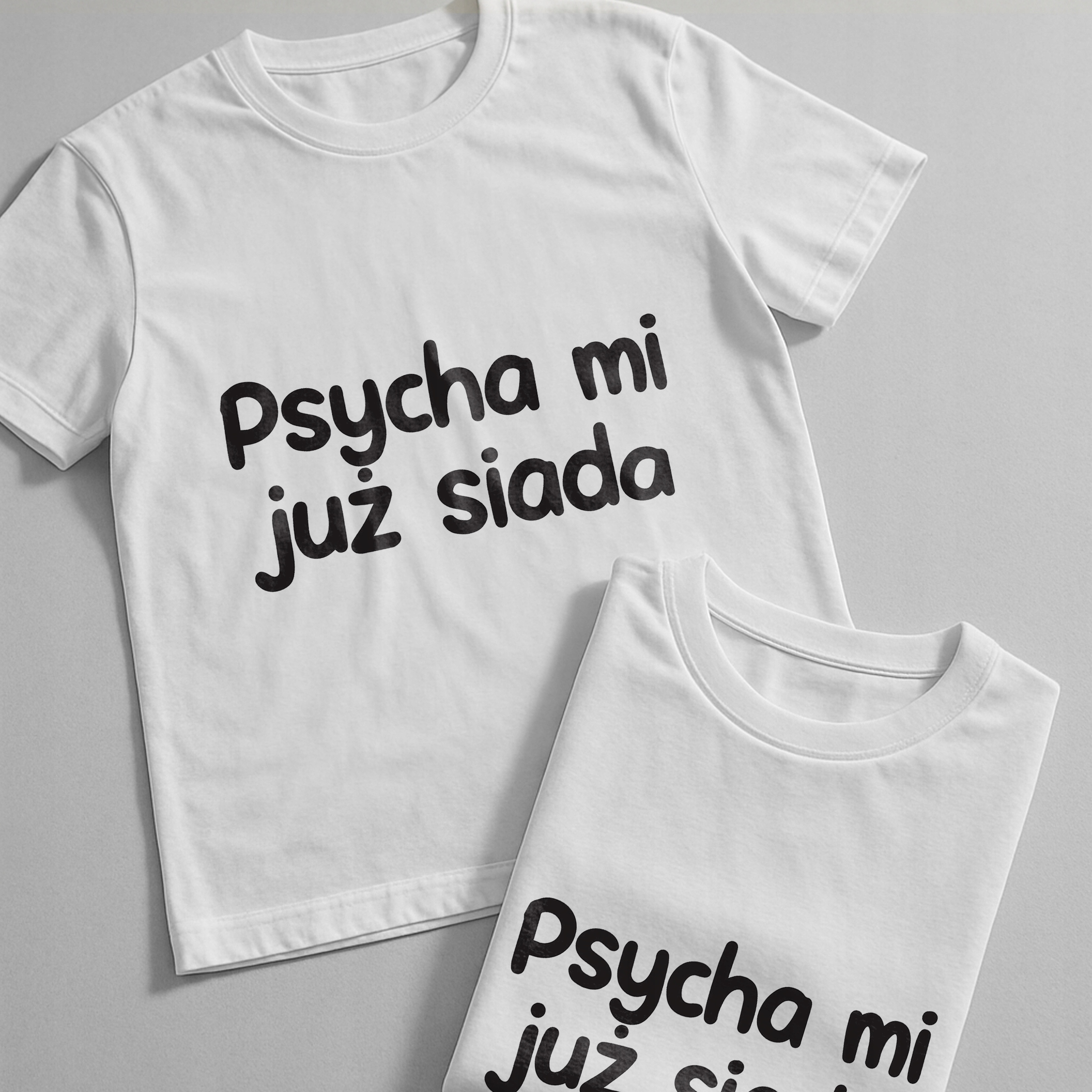 Koszulka biała męska Psycha Mi Już Siada Zabawny Prezent r. 3XL