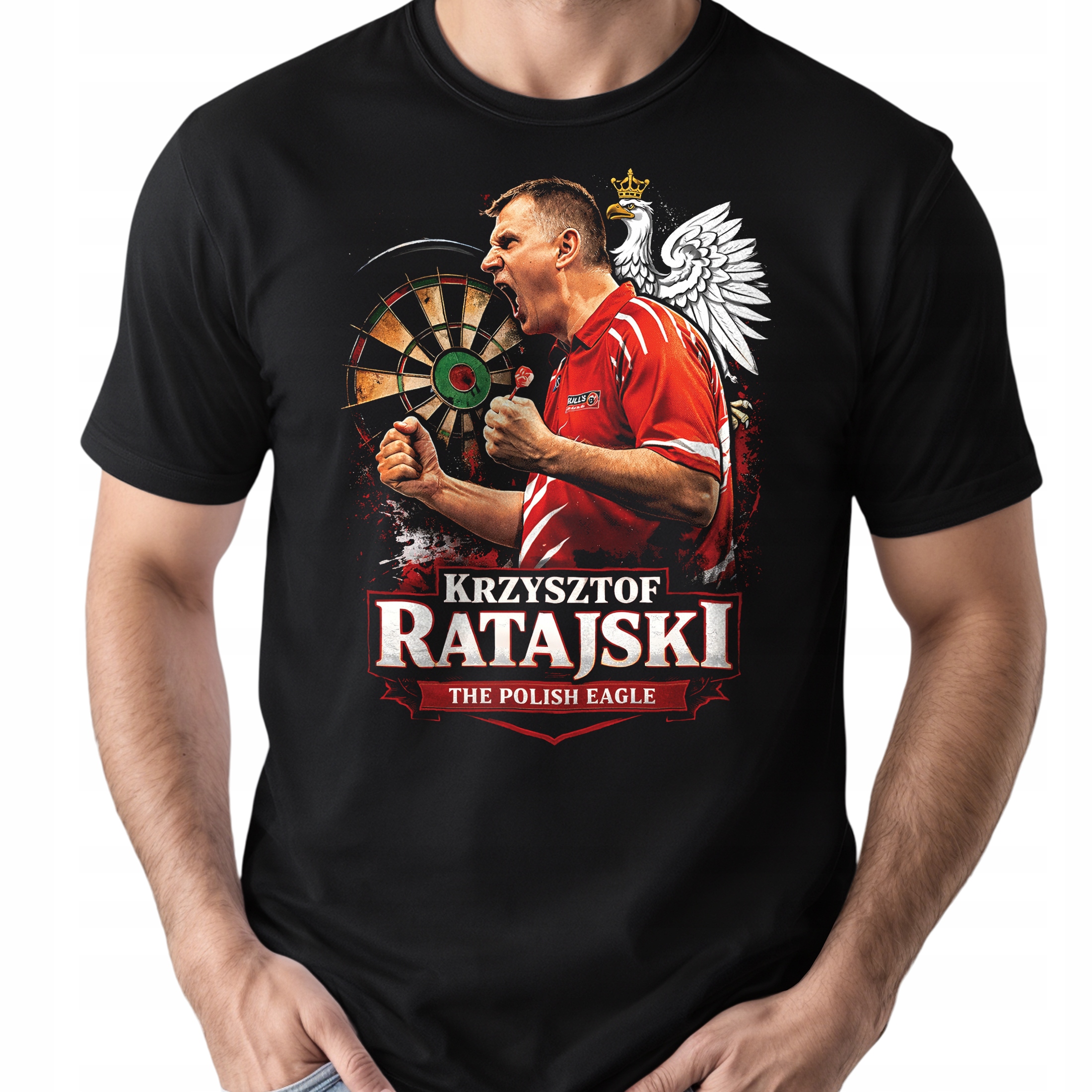 Koszulka czarna męska Krzysztof Ratajski Dart Polish Eagle PDC r. 3XL