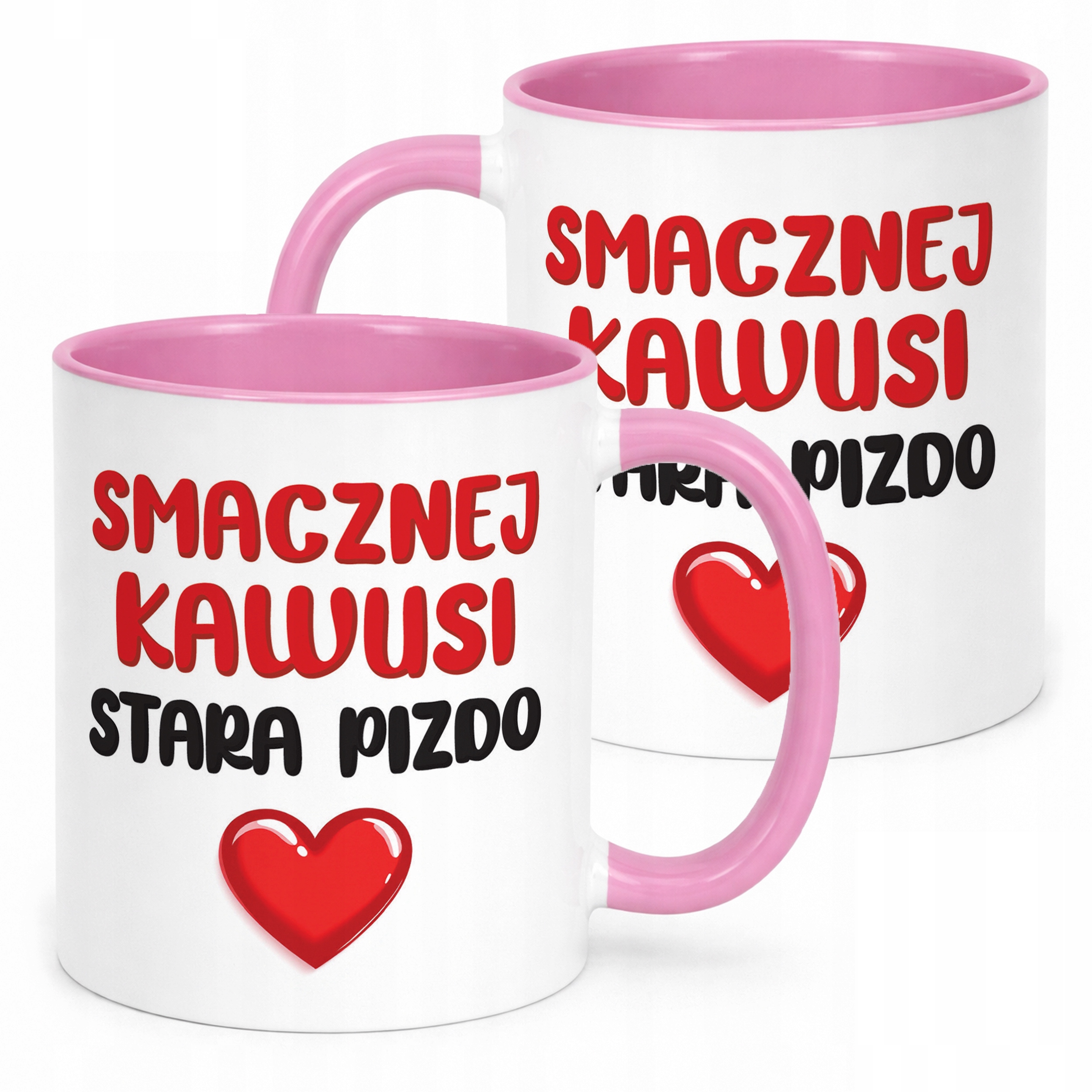 Kubek Różowy Smacznej Kawus Stara Piz*o Śmieszny Zabawny Prezent