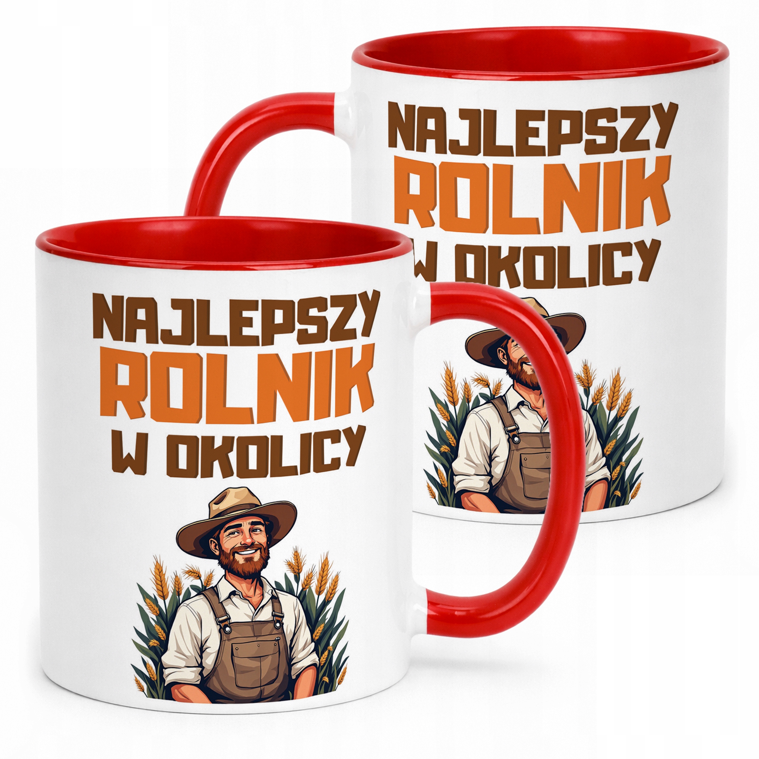 Kubek Czerwony Rolnik Dla Rolnika Traktor Zabawny Prezent Upominek