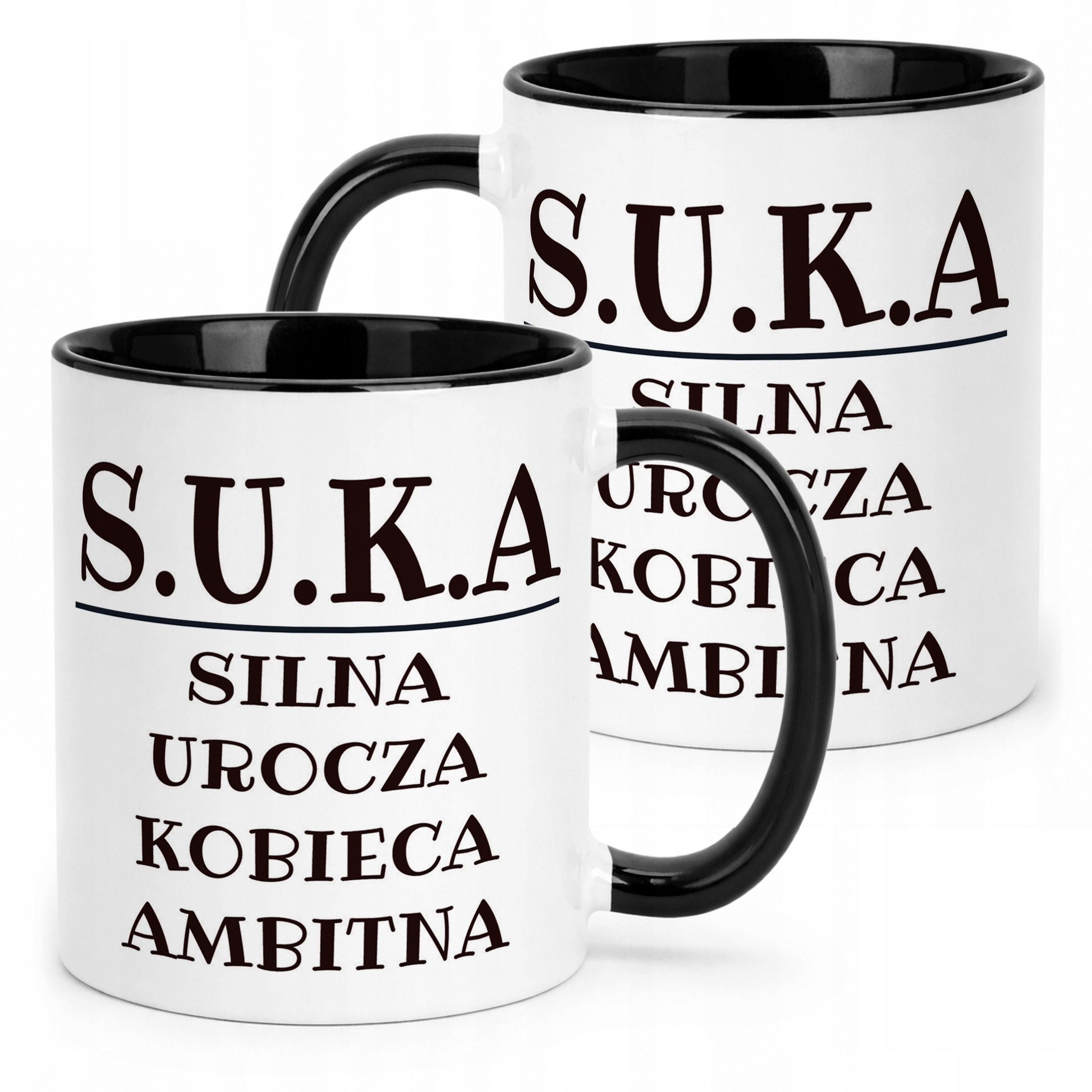 Kubek Czarny S.U.K.A Dla Kobiety Śmieszny Zabawny Prezent