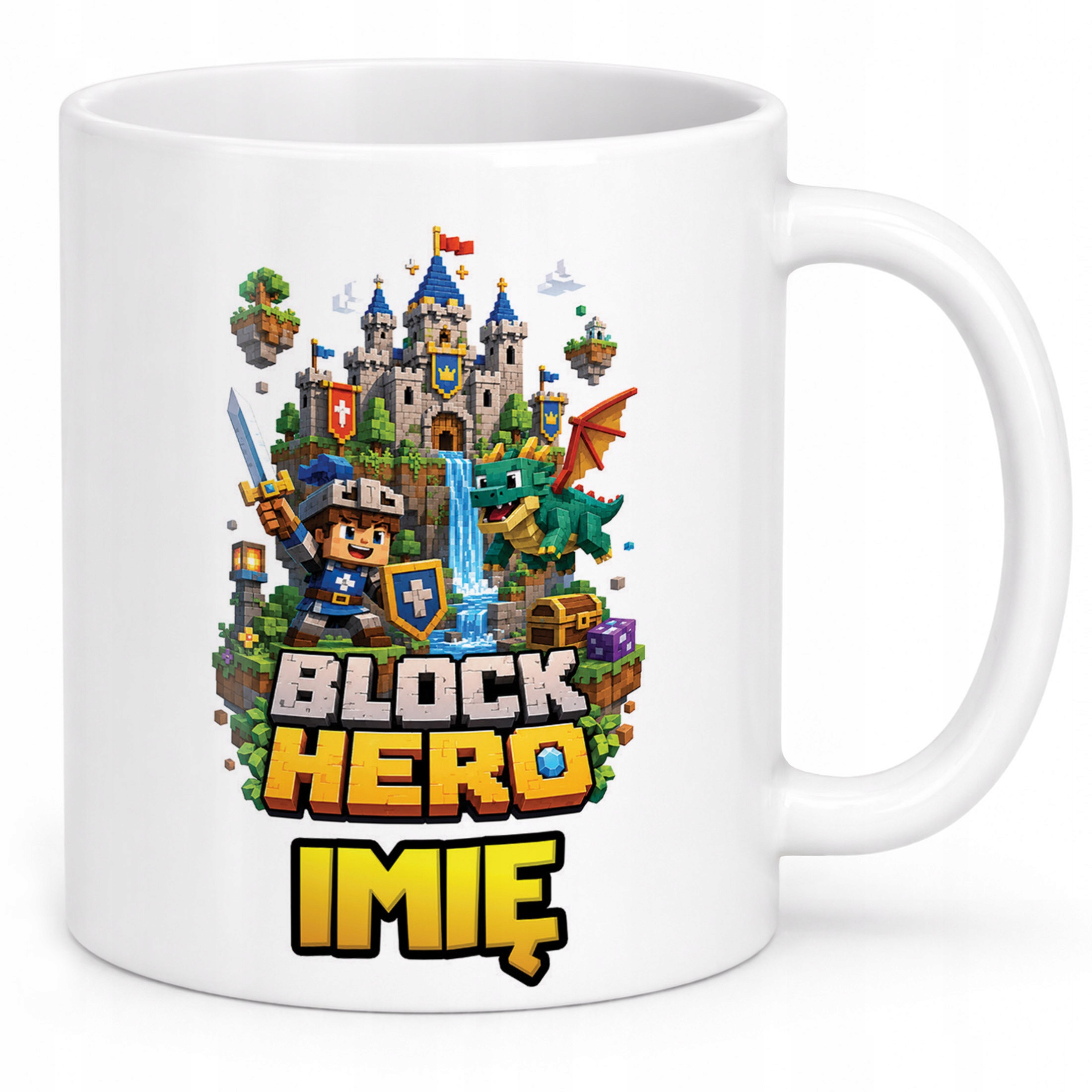 Zestaw Personalizowany Plecak Worek Kubek gra Block Hero Prezent