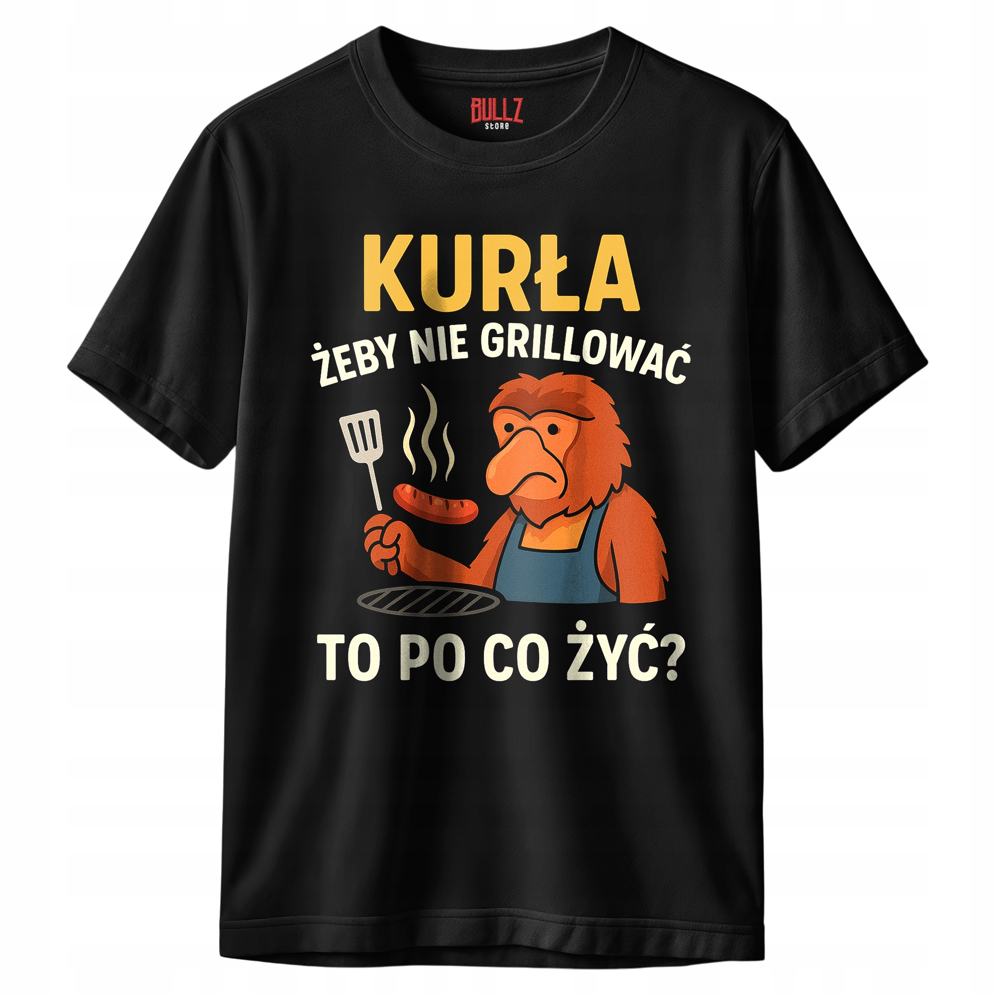 Koszulka czarna męska Żeby Nie Grillować Janusz Nosacz