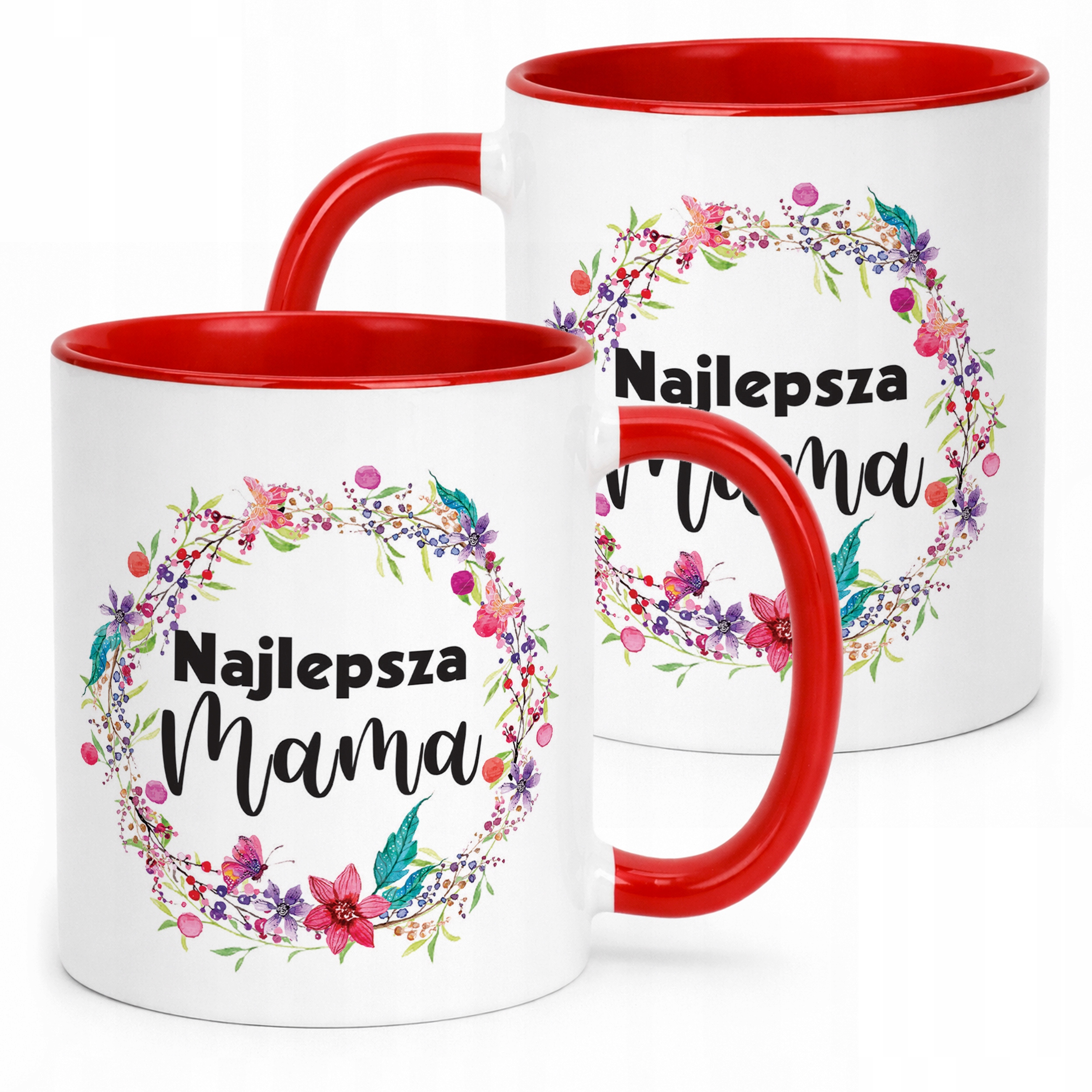 Kubek Czerwony Dzień Matki Dla Mamy Prezent Najlepsza Mama