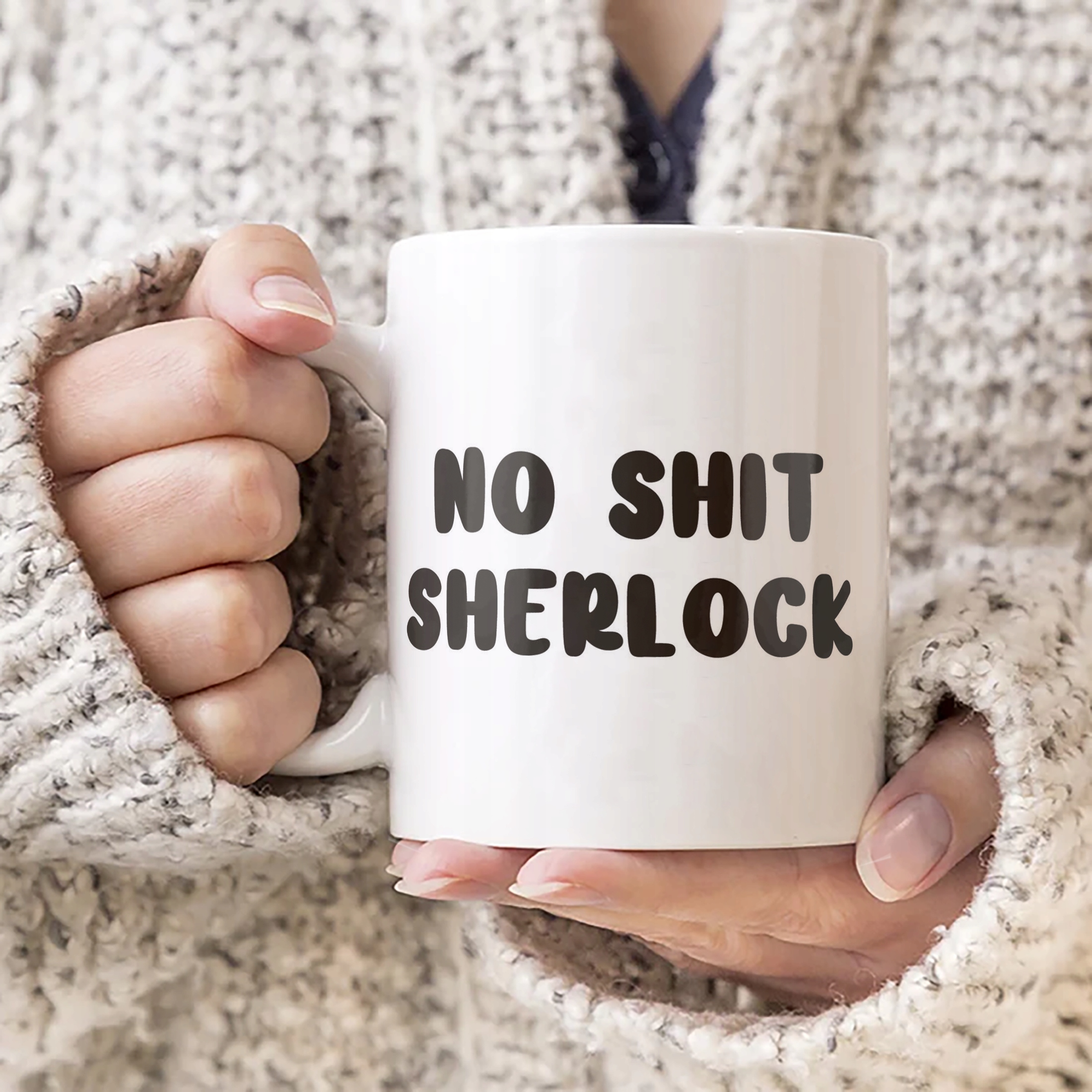 Kubek ceramiczny No Shit Sherlock Śmieszny Zabawny Prezent