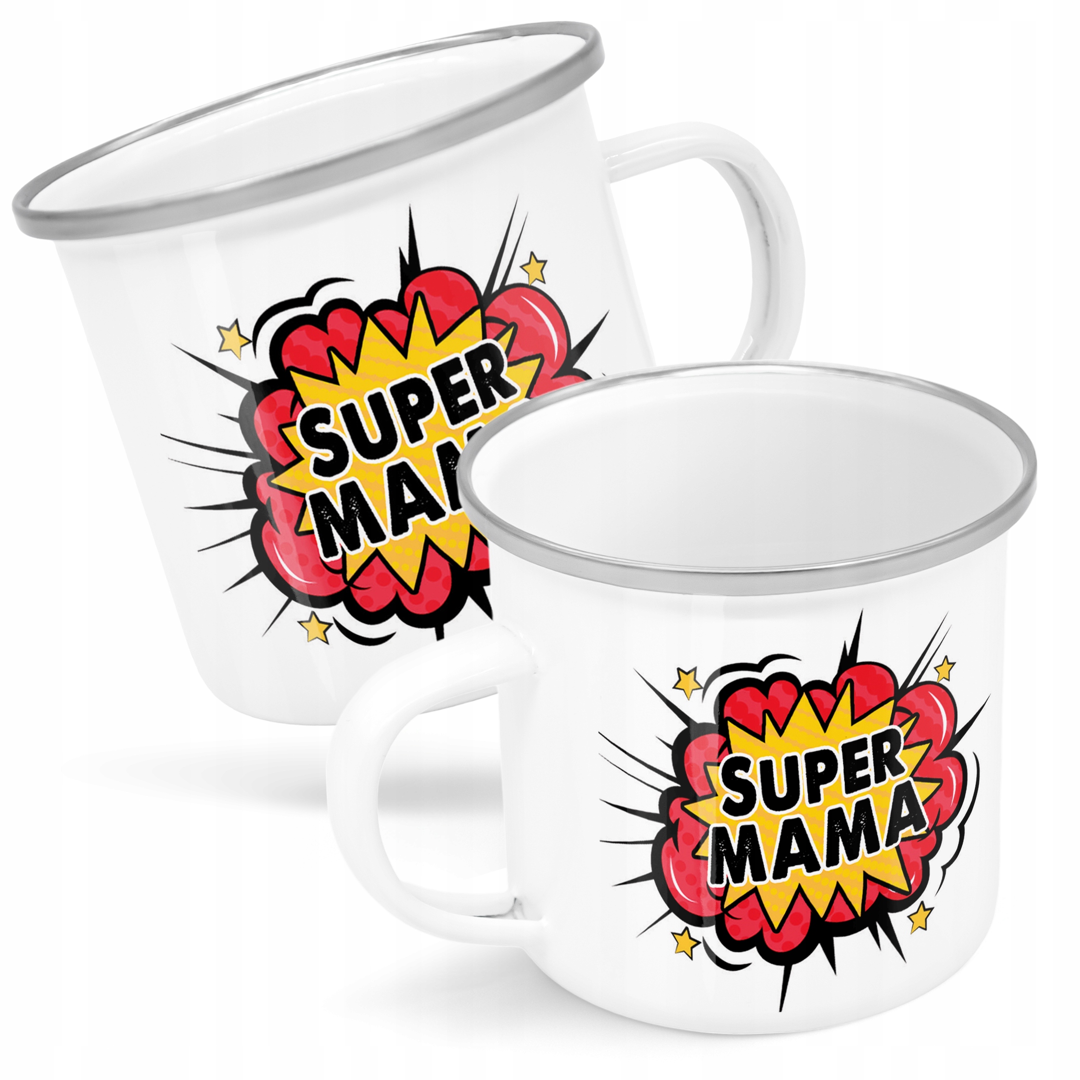 Emaliowany Kubek Garnuszek Dzień Matki Dla Mamy Prezent Super Mama