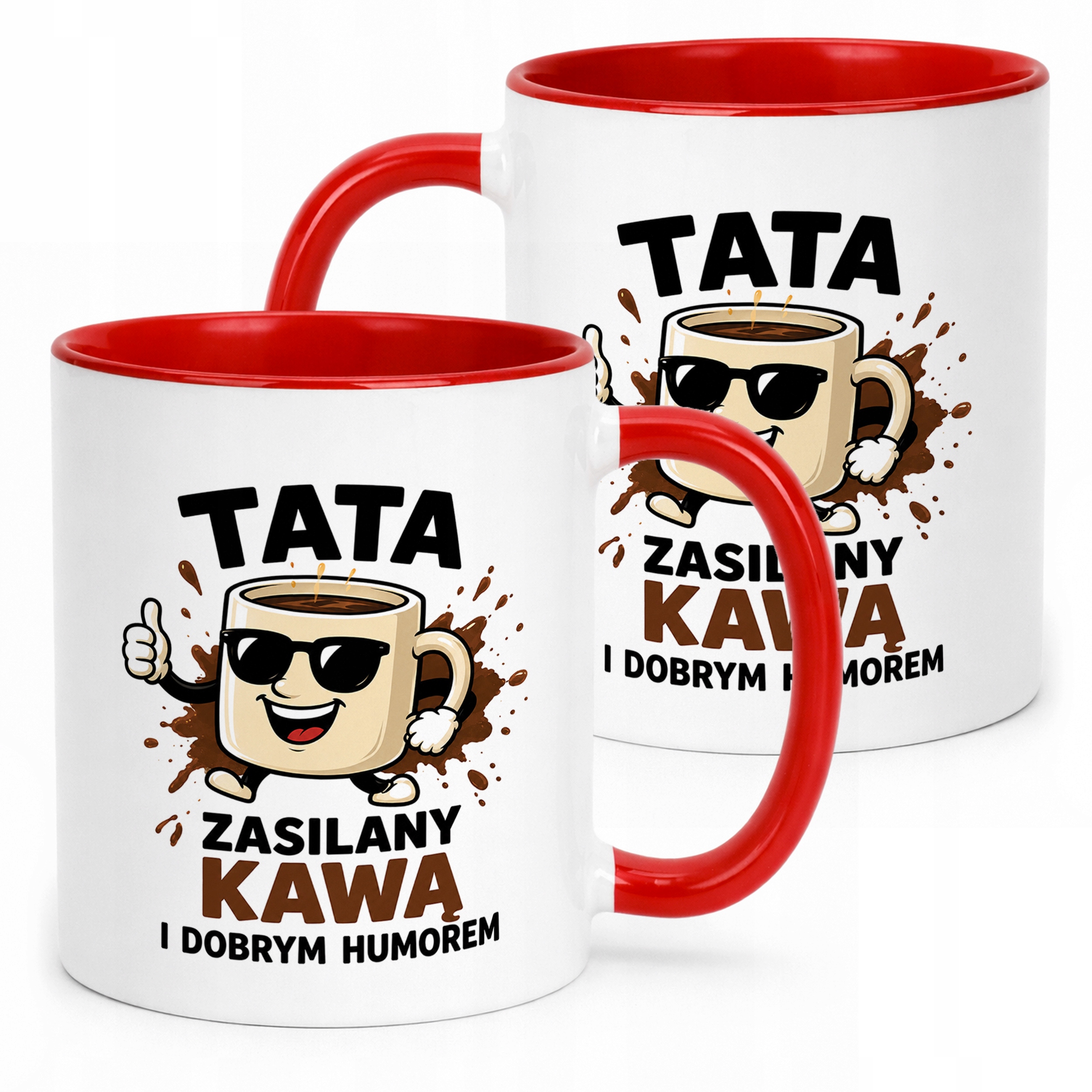 Kubek Czerwony Dzień Ojca prezent dla taty upominek dla taty