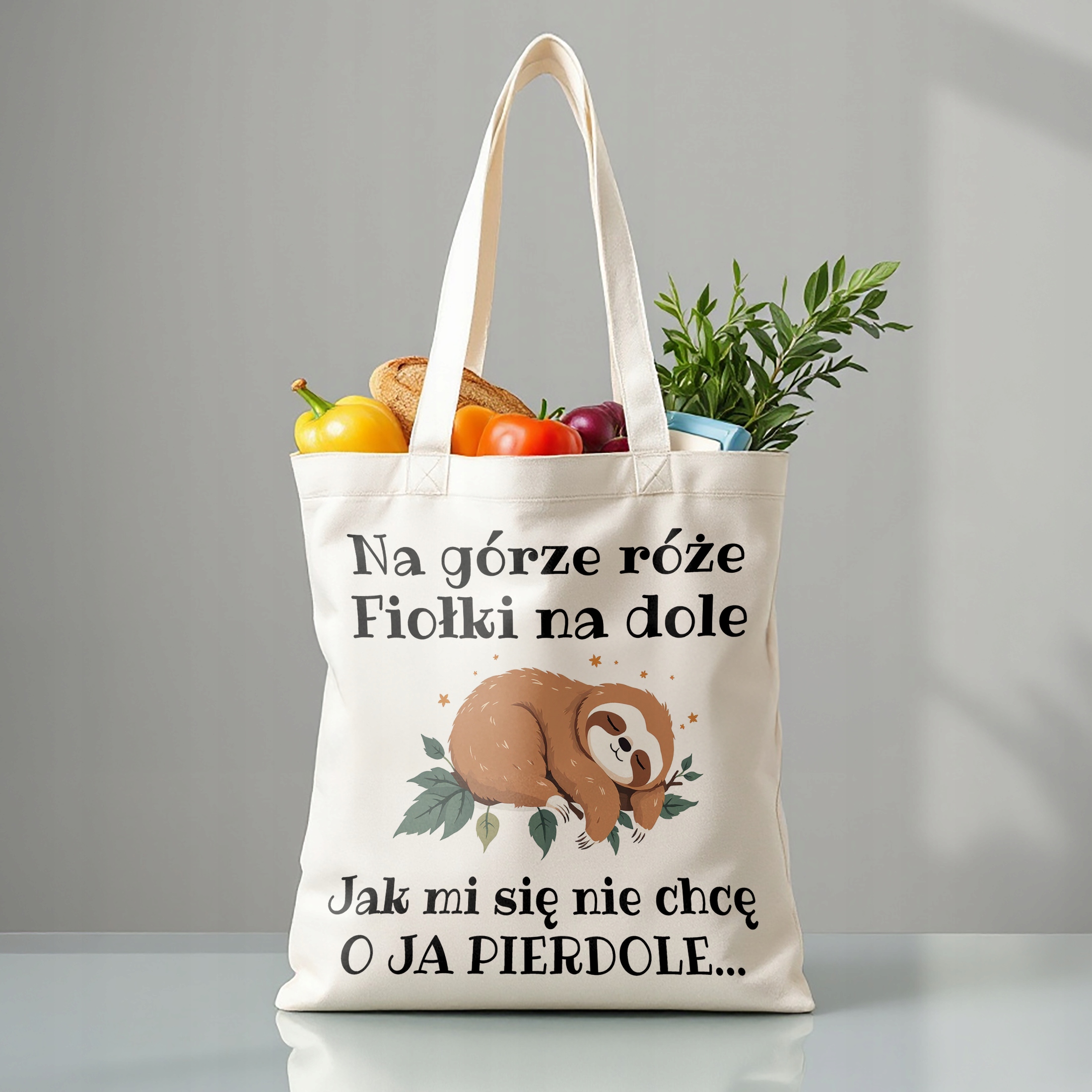 Torba bawełniana premium Jak Mi Się Nie Chcę Zabawny Prezent