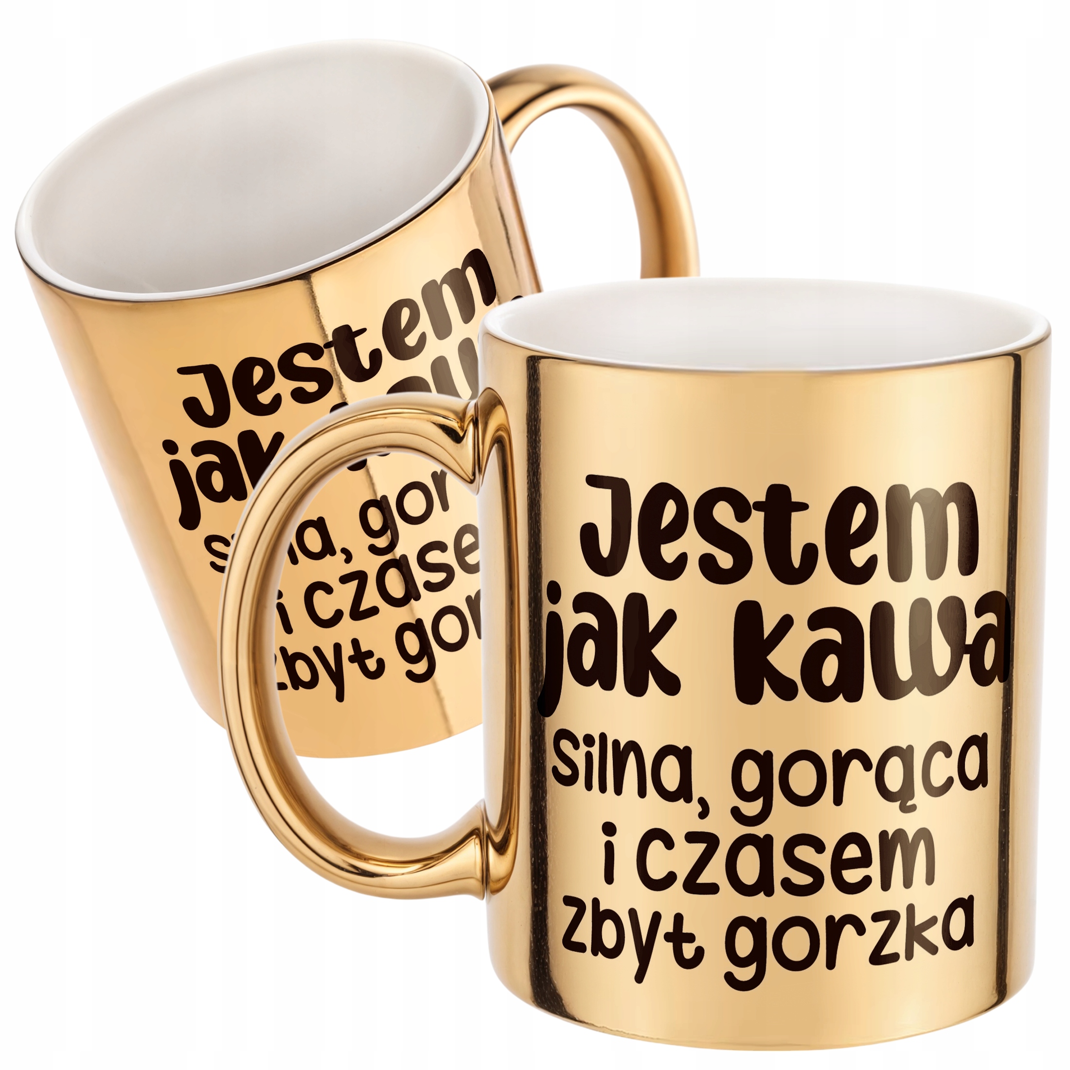 Złoty Kubek Jestem Jak Kawa Śmieszny Zabawny Prezent