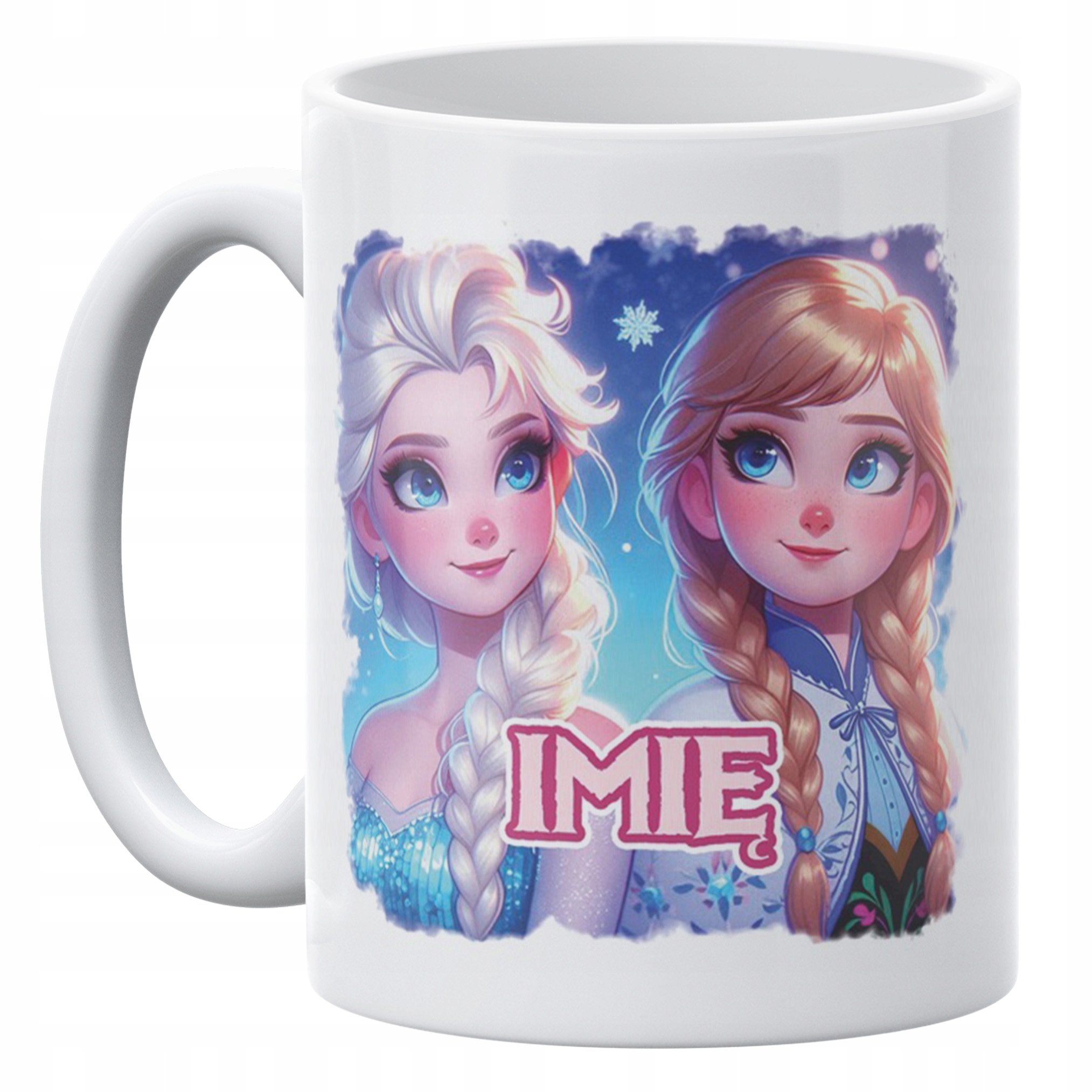 Zestaw Personalizowany Kubek + Poduszka 38×38 cm Kraina Lodu Dla Dzieci