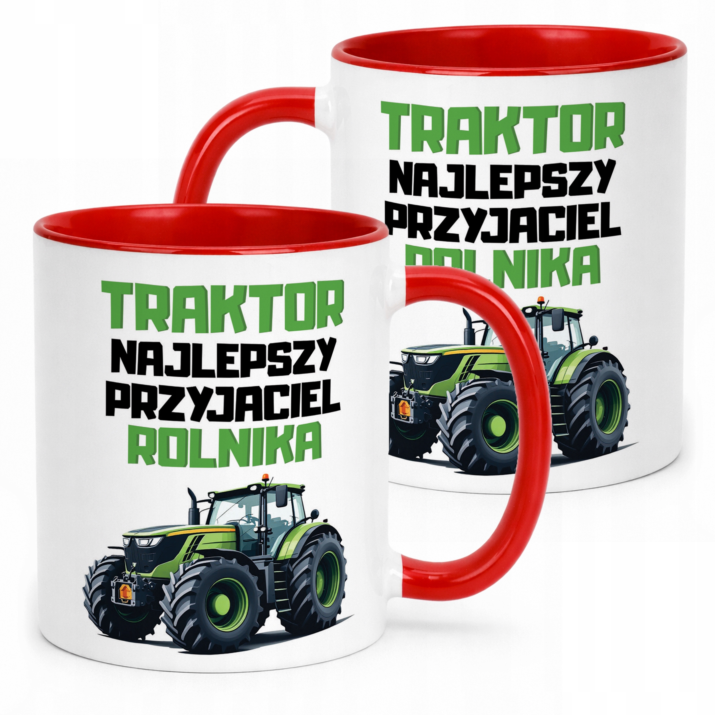 Kubek Czerwony Rolnik Dla Rolnika Traktor Zabawny Prezent Upominek