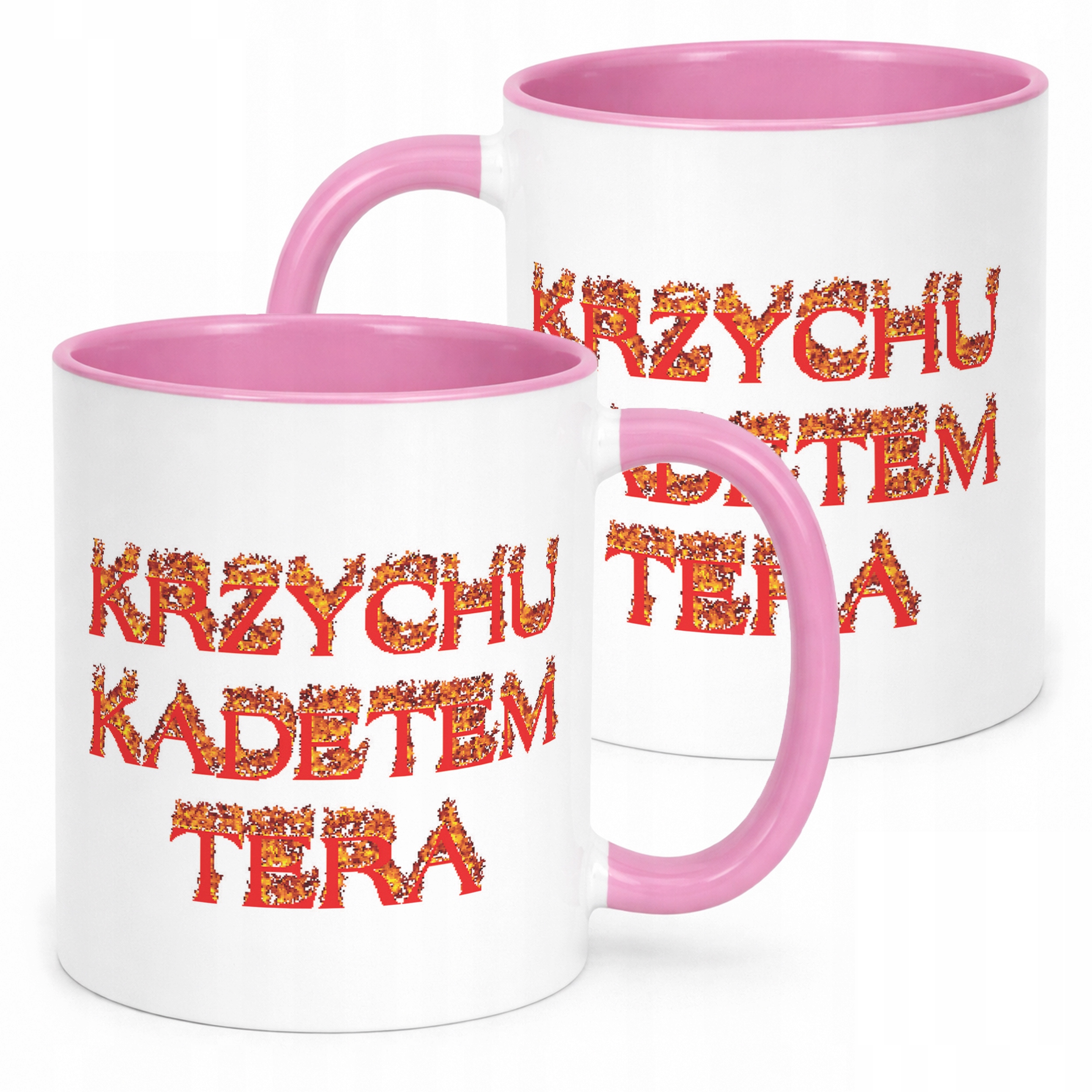 Kubek Różowy Krzychu Kadetem Tera Memy Zabawne Prezent