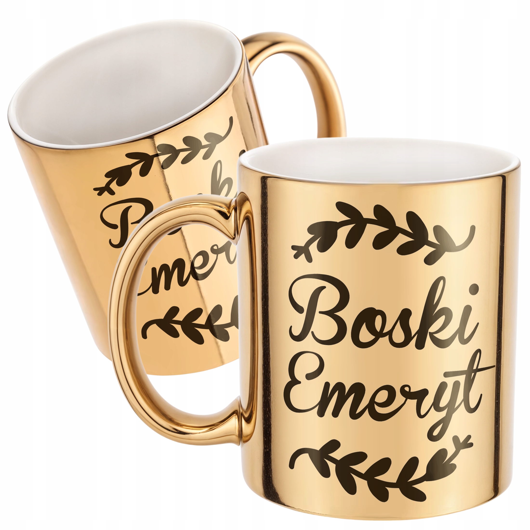Złoty Kubek ceramiczny z okazji Emerytury Dla Emeryta Prezent Upominek