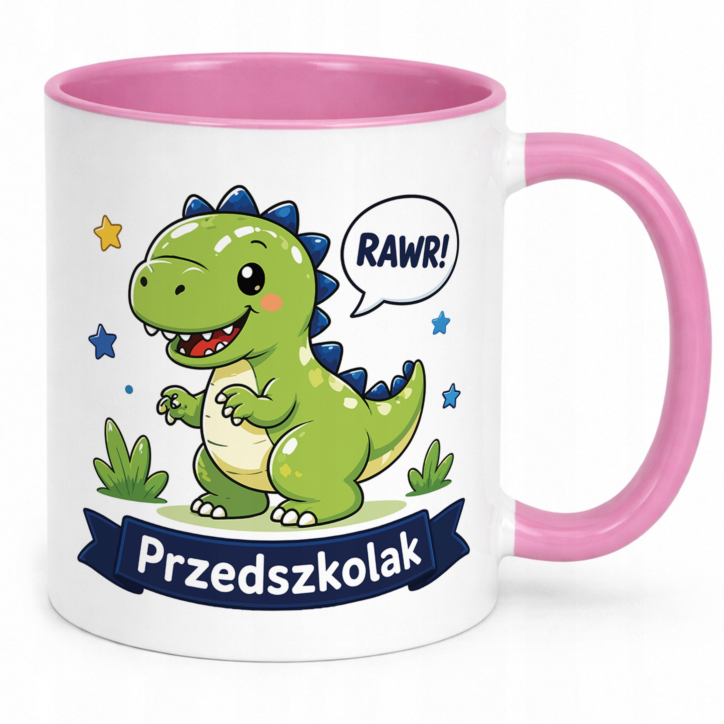 Zestaw Kubek Różowy Poduszka Z Nadrukiem Przedszkolak Szkoła Prezent