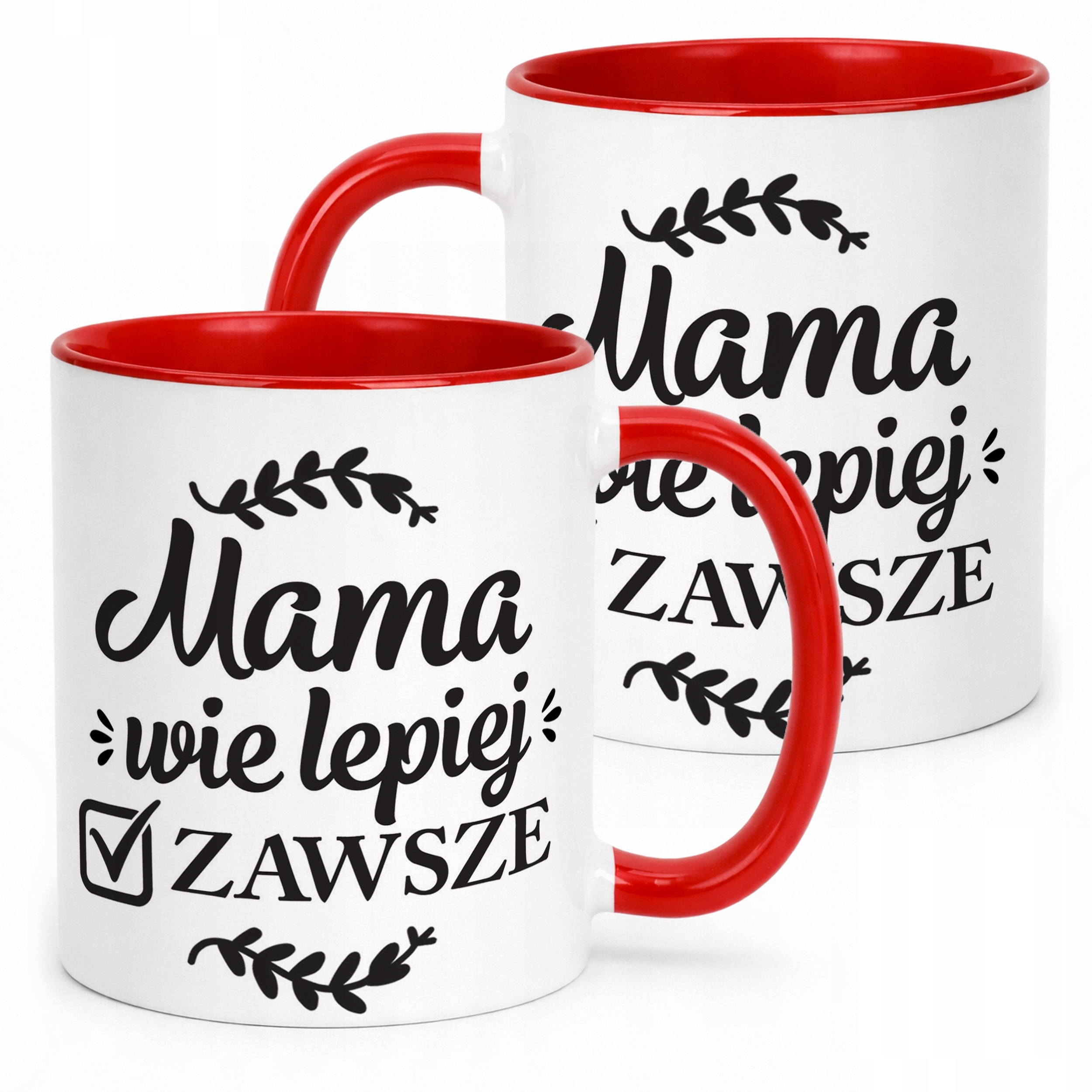 Kubek Czerwony Dzień Matki Dla Mamy Prezent Mama Wie Lepiej Zawsze