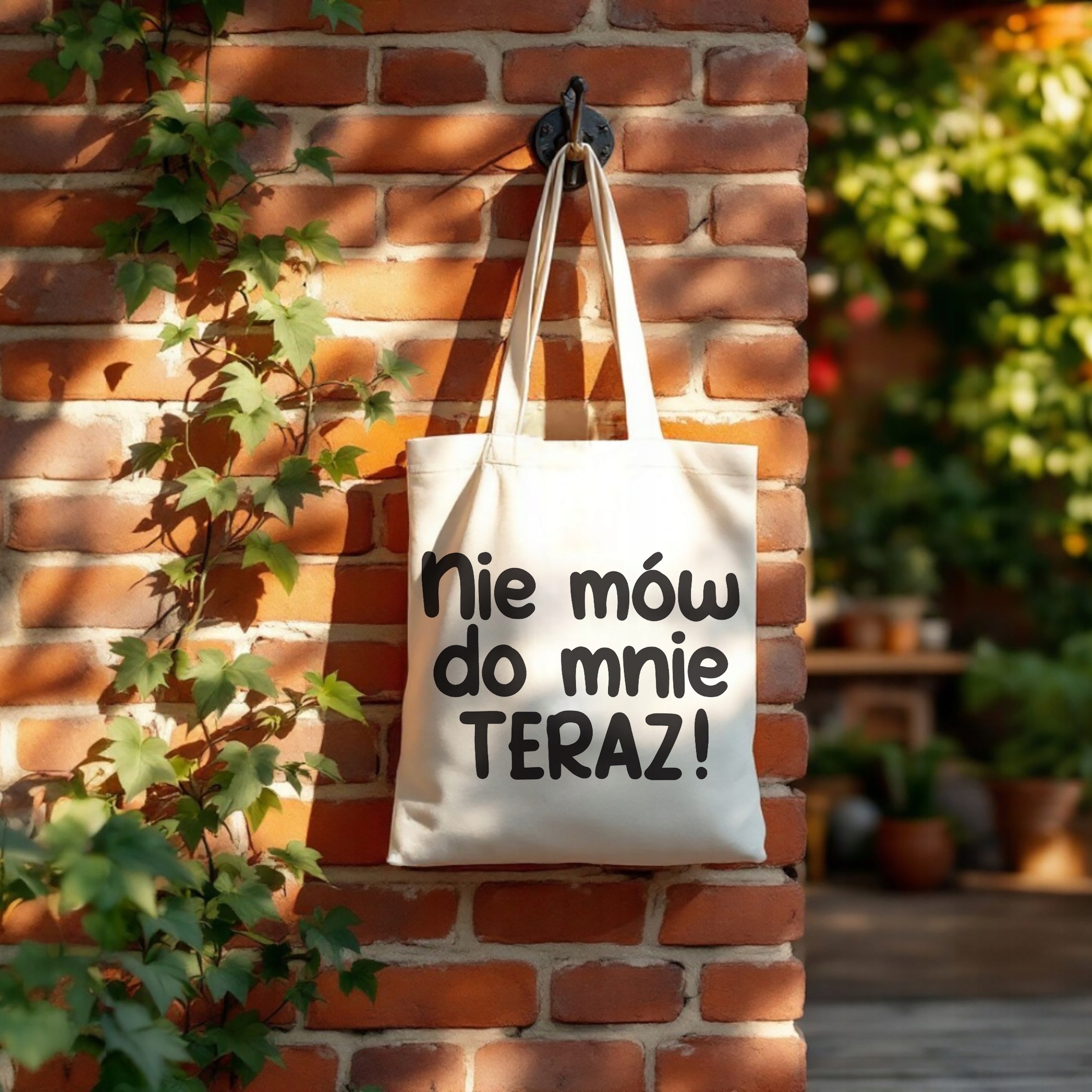 Torba bawełniana na zakupy Nie Mów Do Mnie Teraz Zabawny Prezent