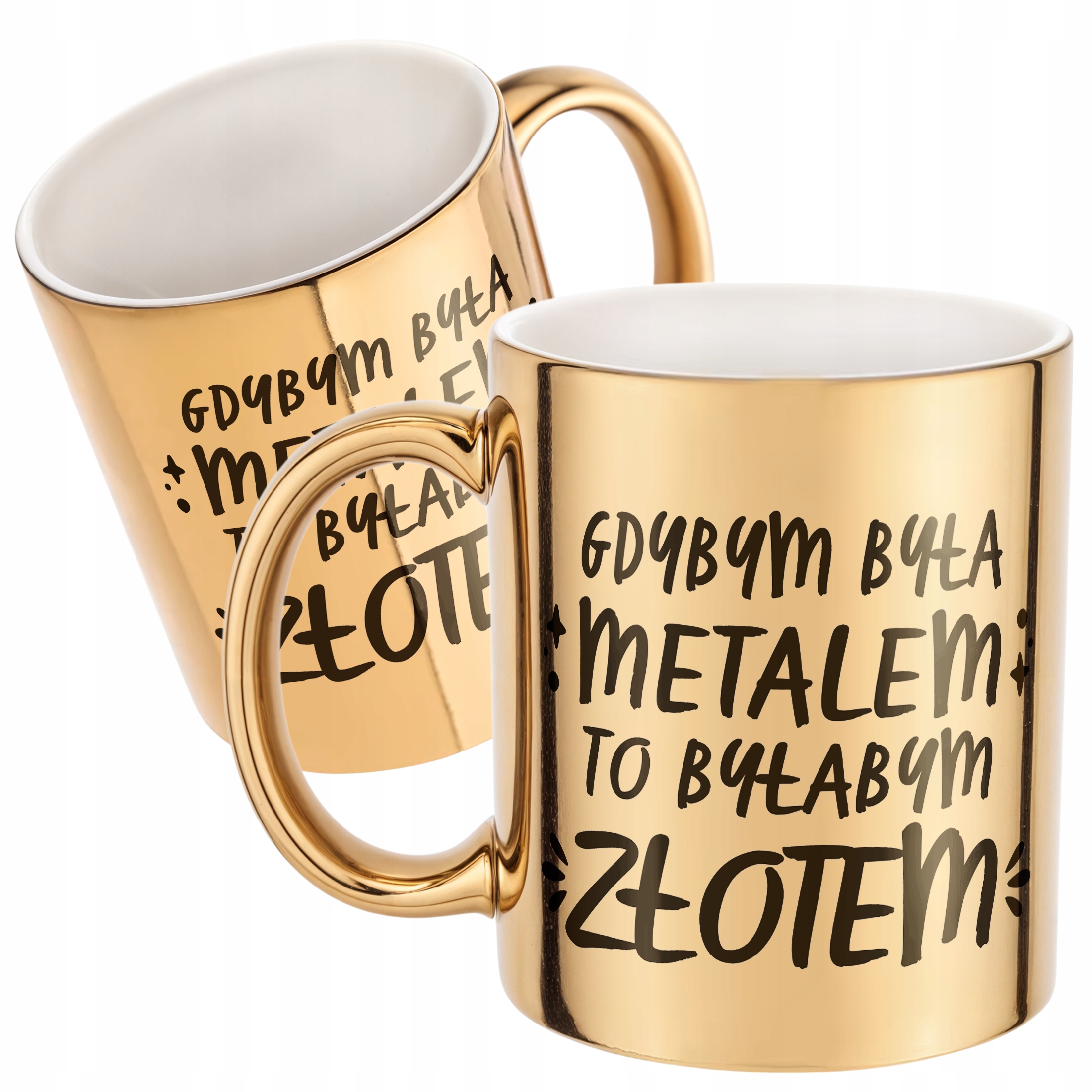 Złoty Kubek na prezent Dzień Kobiet Gdybym była metalem Prezent