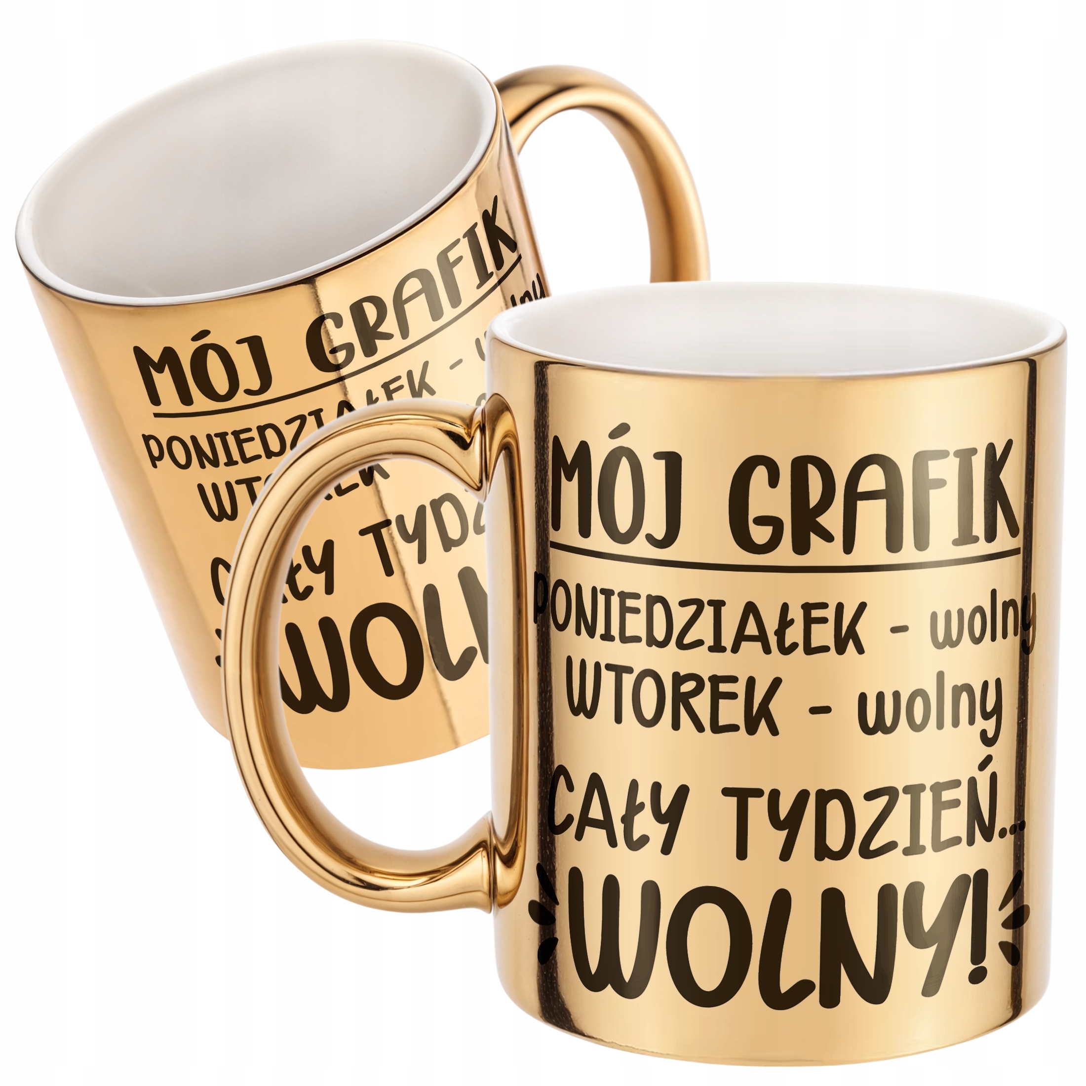 Złoty Kubek ceramiczny z okazji Emerytury Dla Emeryta Emerytki Prezent