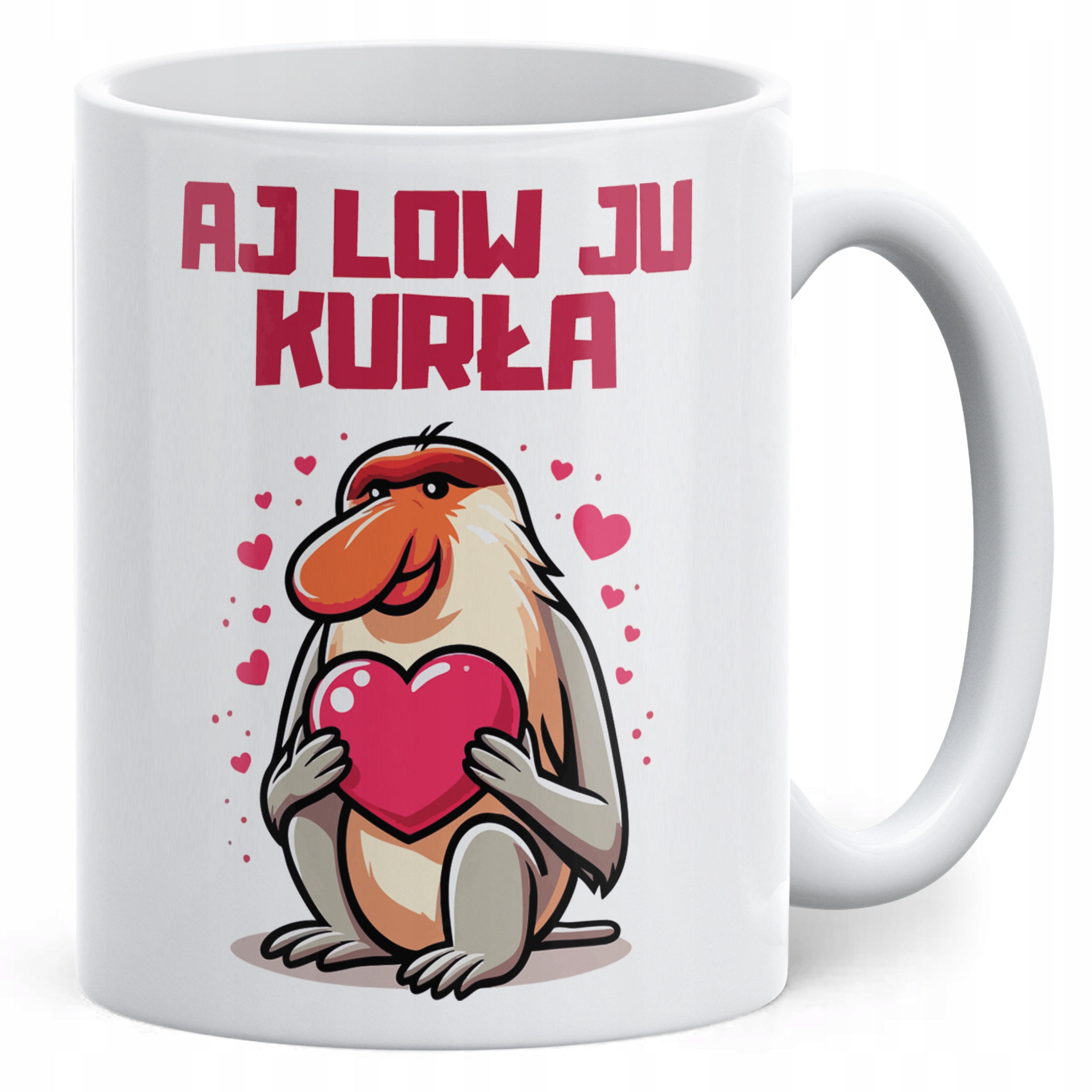 Zestaw Kubek + Poduszka 38×38 cm Walentynki Aj Low Ju Kurła Janusz Nosacz