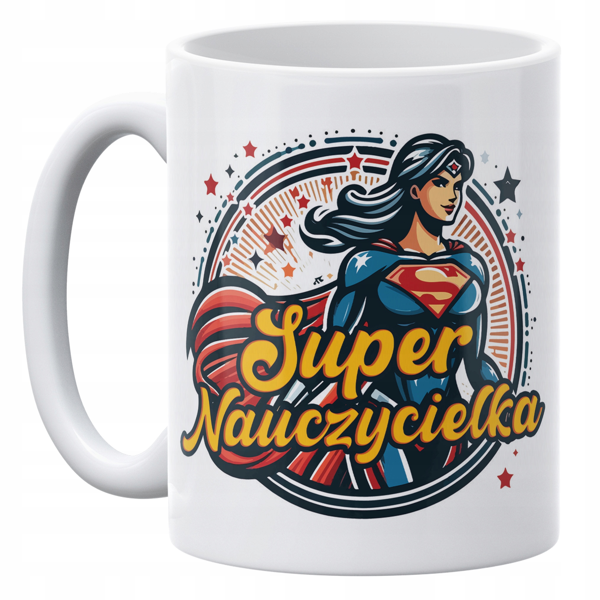 Zestaw kubek + torba z dnem Super Nauczycielka Dzień Nauczyciela Prezent
