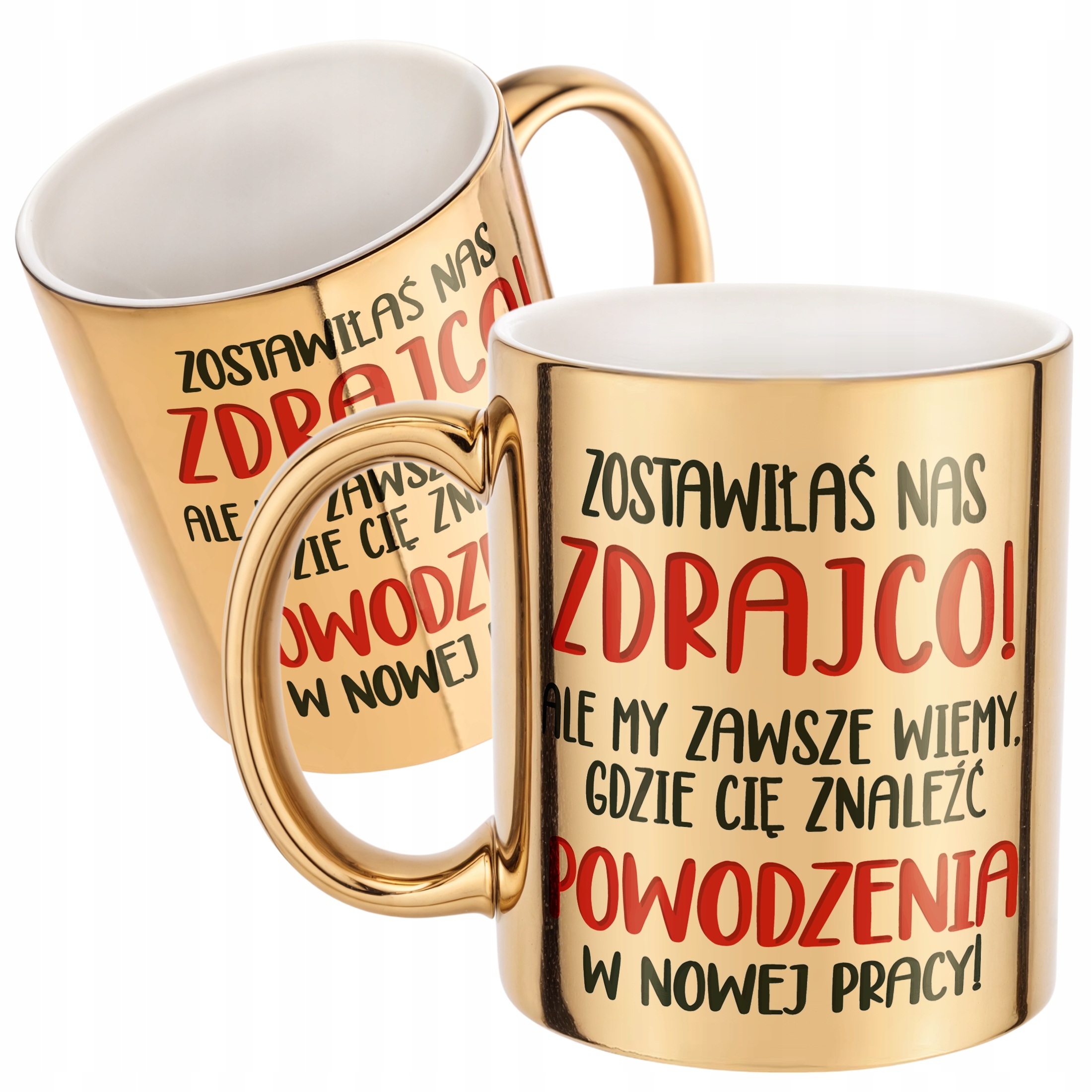 Złoty Kubek ceramiczny Pożeganie Odejście z Pracy Dla Koleżanki Prezent
