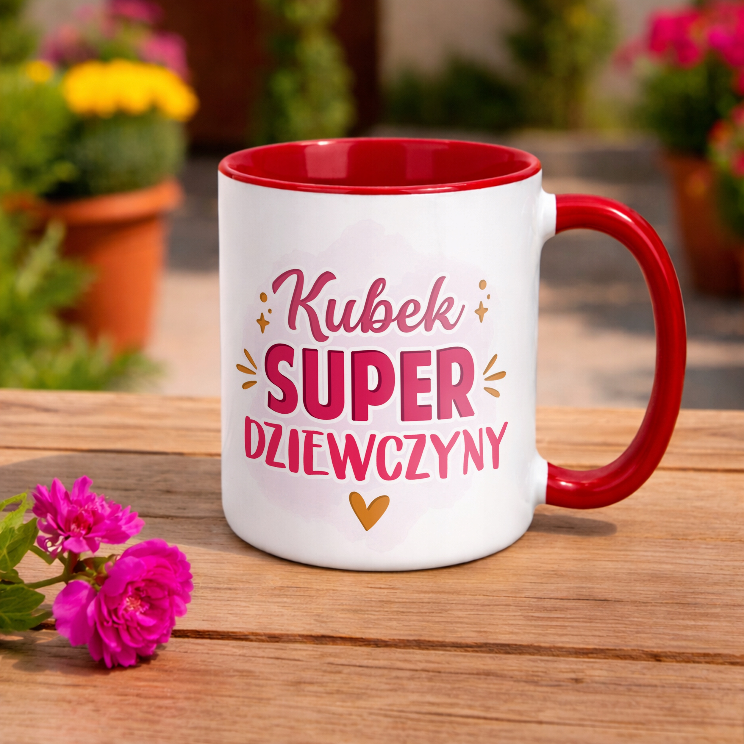 Kubek Czerwony Personalizowany Dzień Kobiet Dla Dziewczynki Prezent