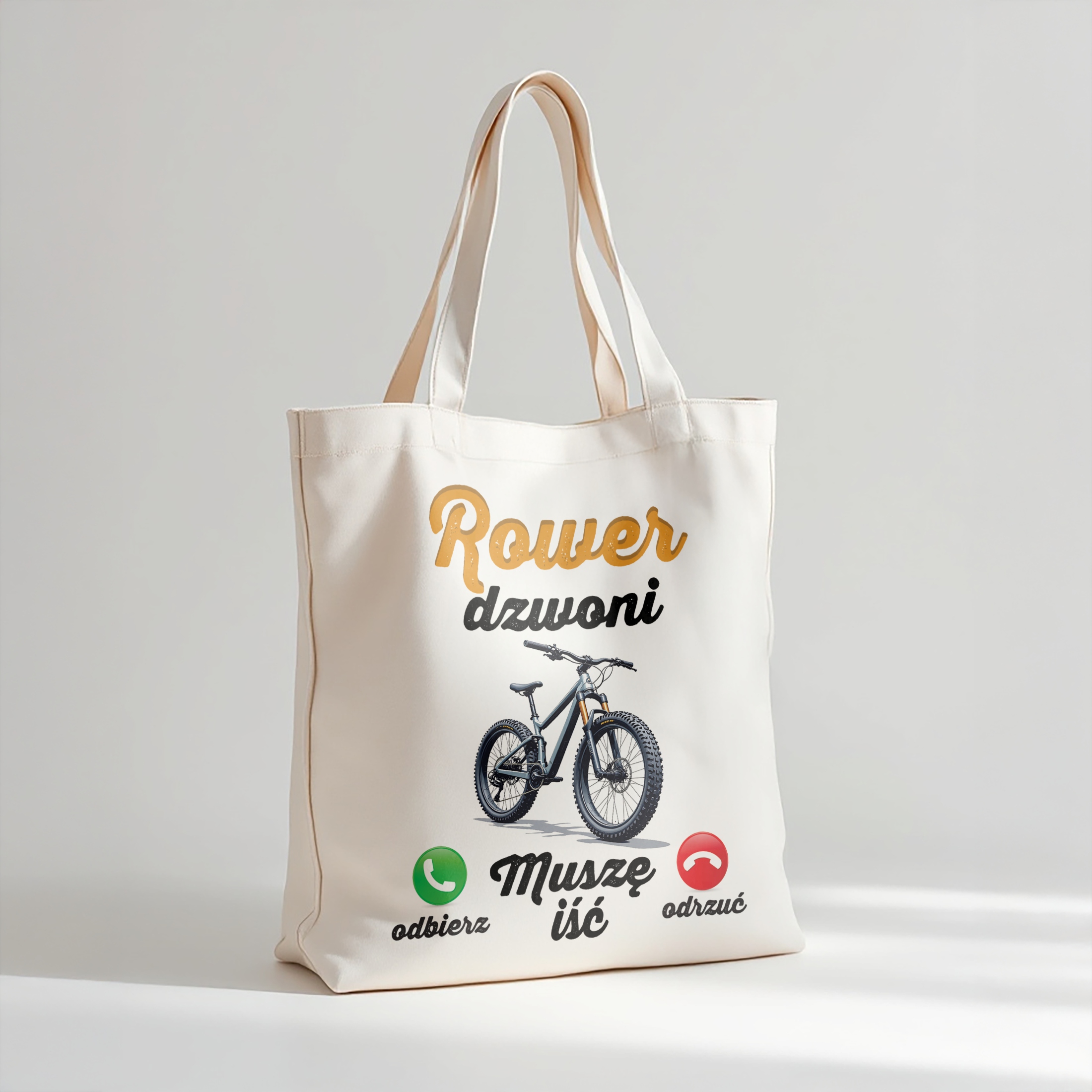 Torba bawełniana premium Rower Dzwoni Kolarz Prezent