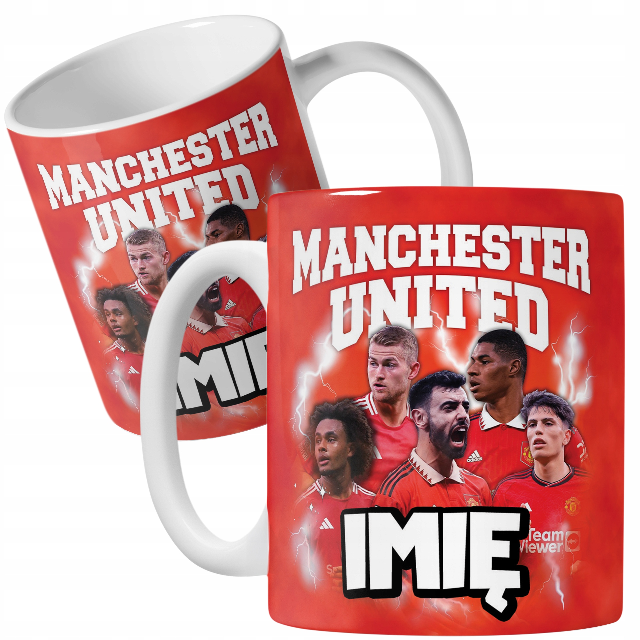Kubek personalizowany Manchester United Fernandes Rashford dla kibiców