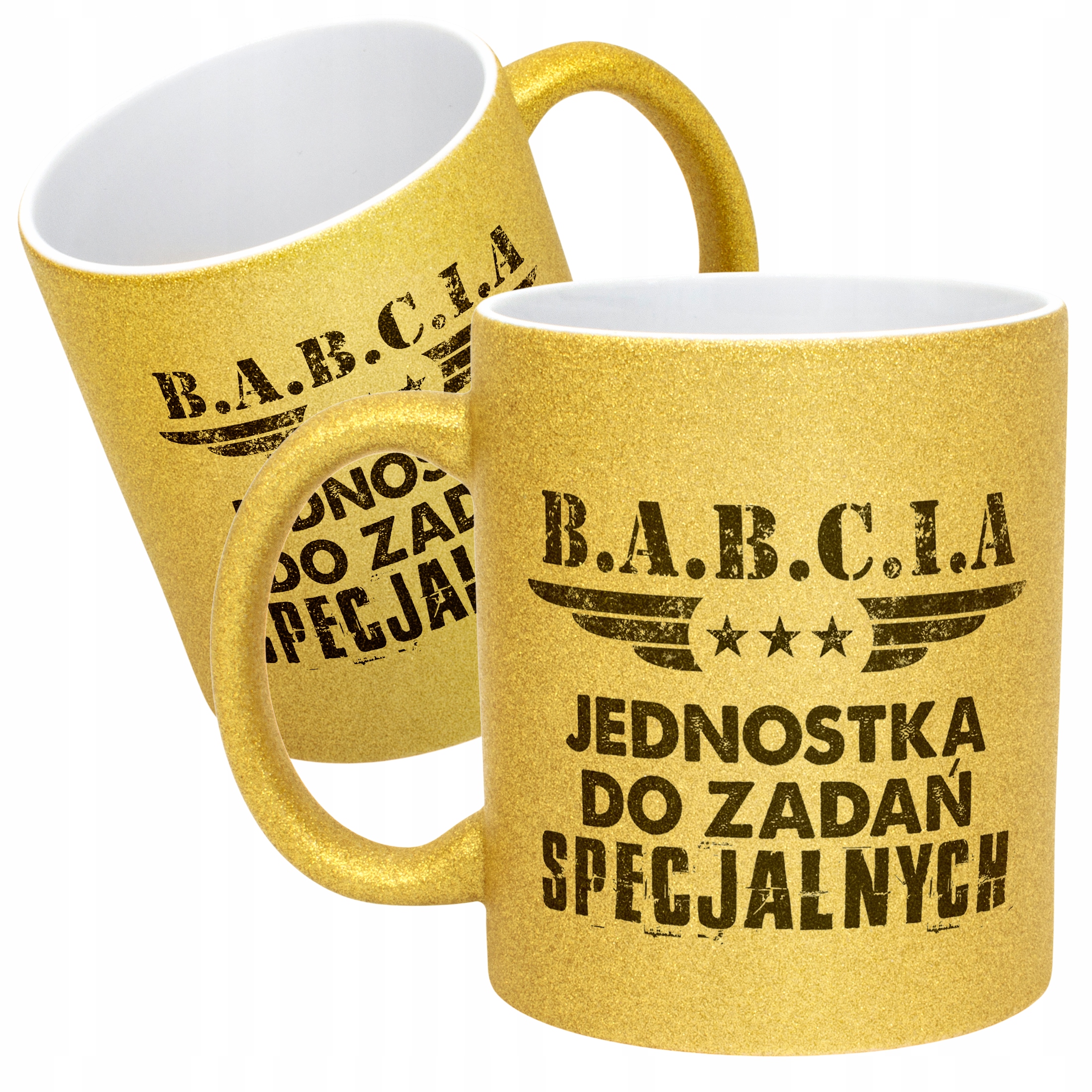 Złoty kubek brokatowy Dzień Babci Dla Babci Prezent Upominek