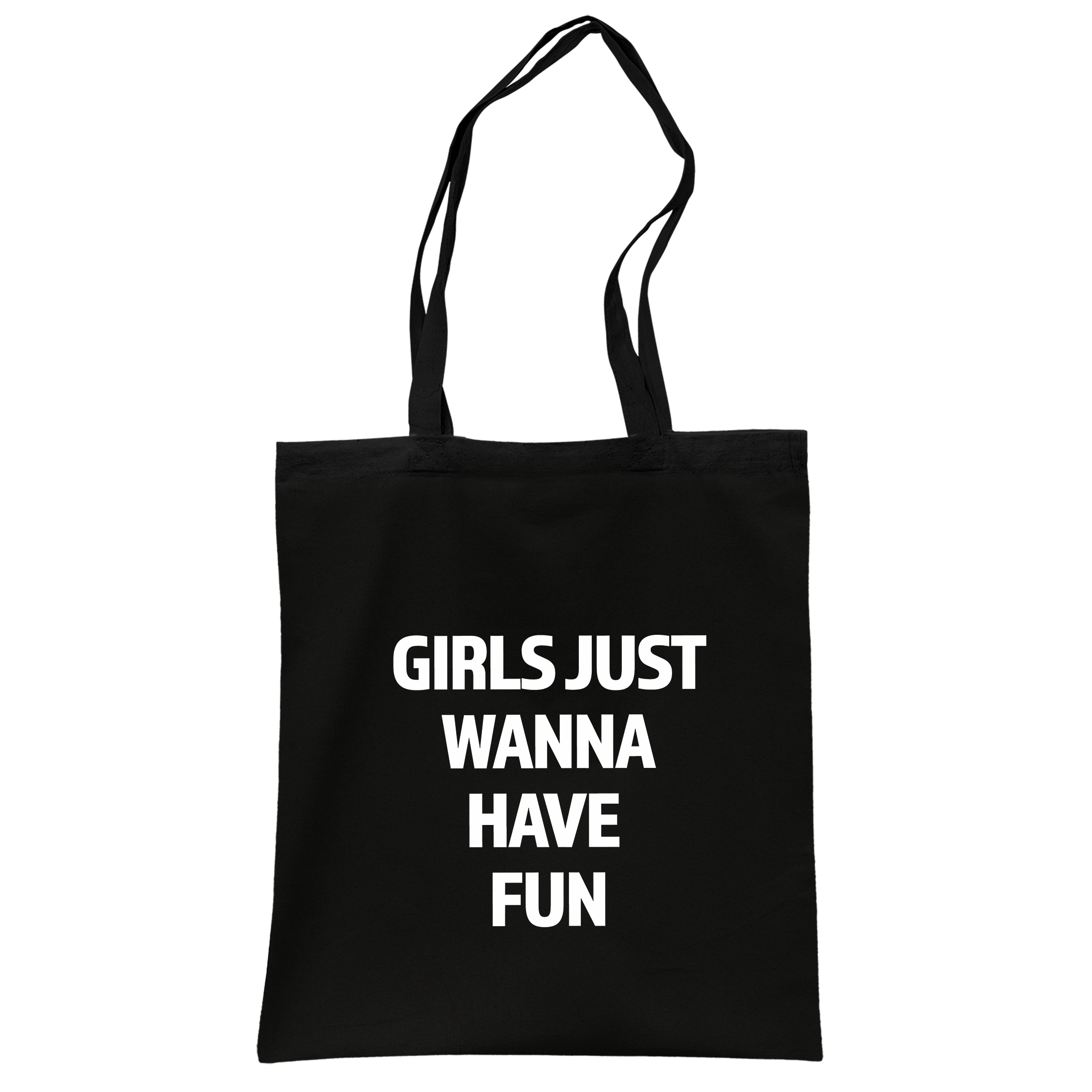 Torba bawełniana czarna na zakupy Girls Just Wanna Have Fun