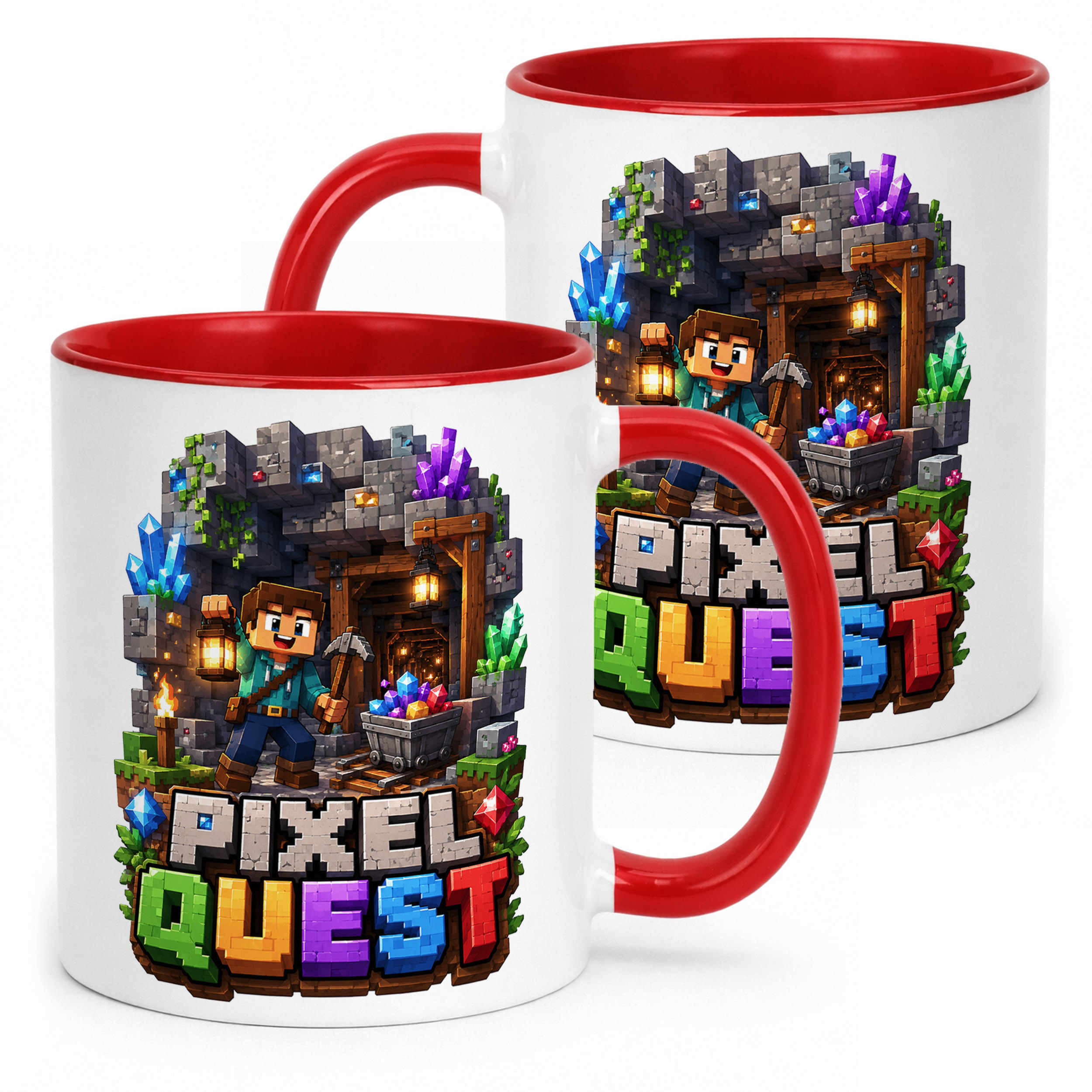 Kubek Czerwony z nadrukiem PIXEL Gra Dla Dzieci Prezent Upominek