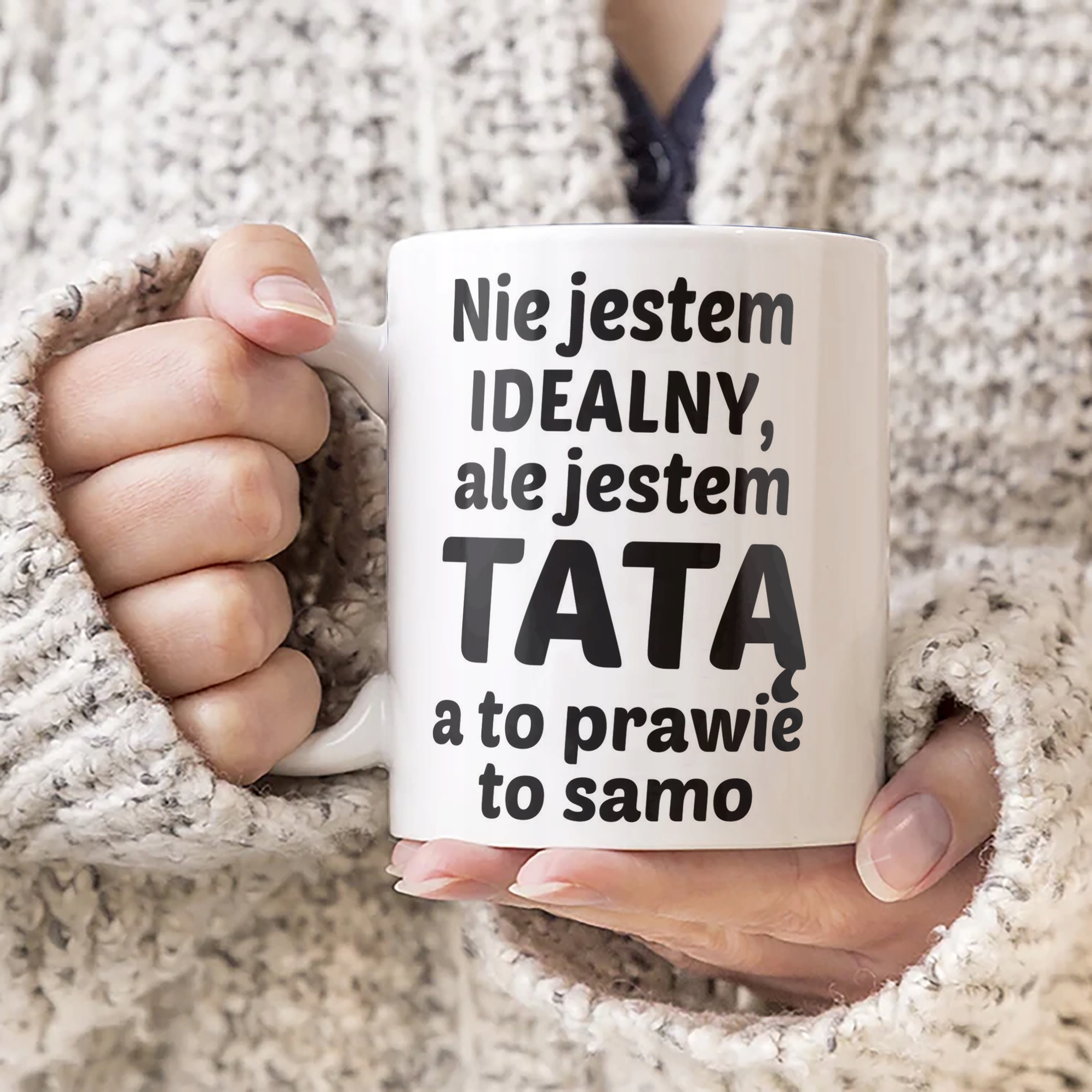 Kubek ceramiczny Dzień Ojca Dla Taty Nie Jestem Idealny Prezent