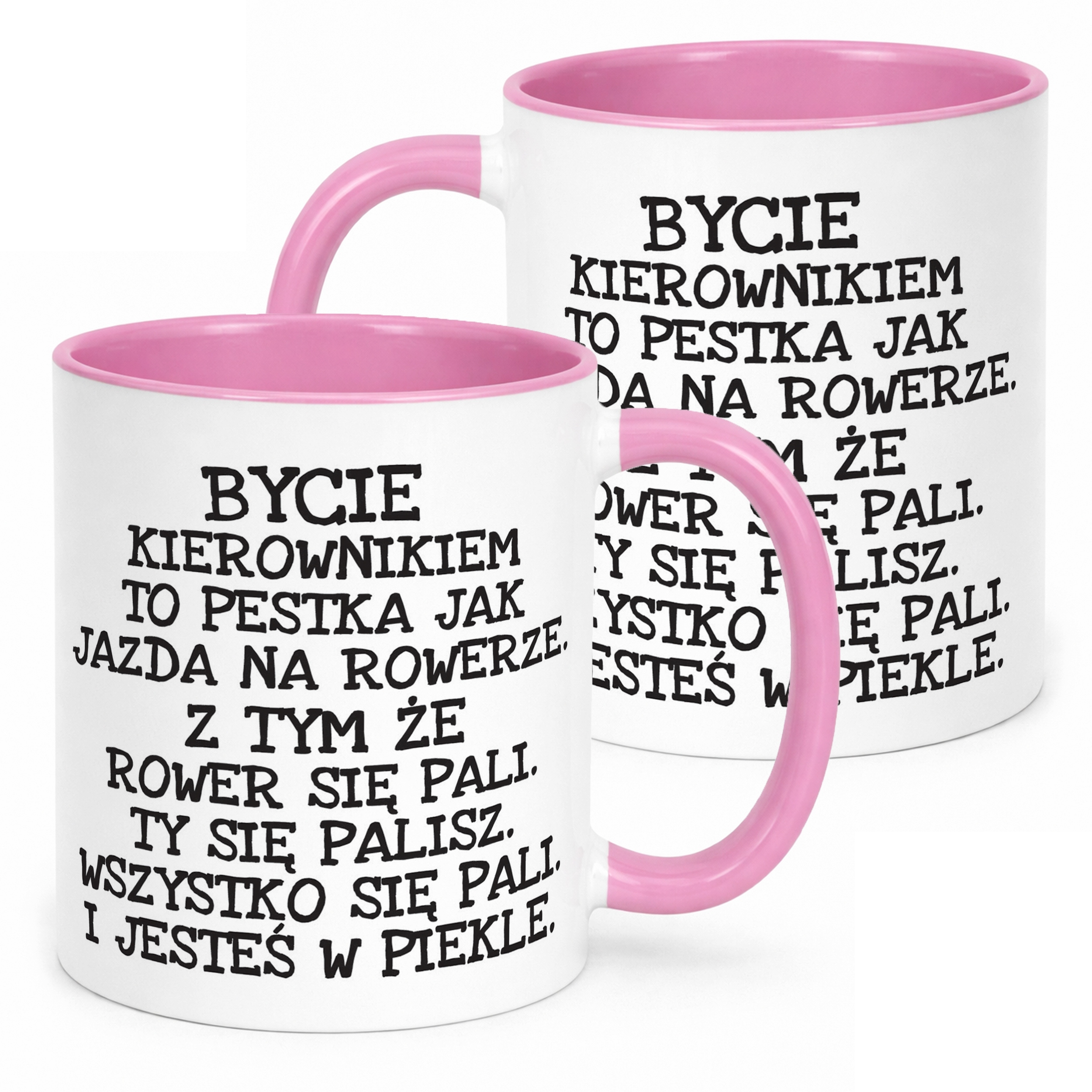 Kubek Różowy Bycie Kierownikiem Dla Kierownika Zabawy Prezent